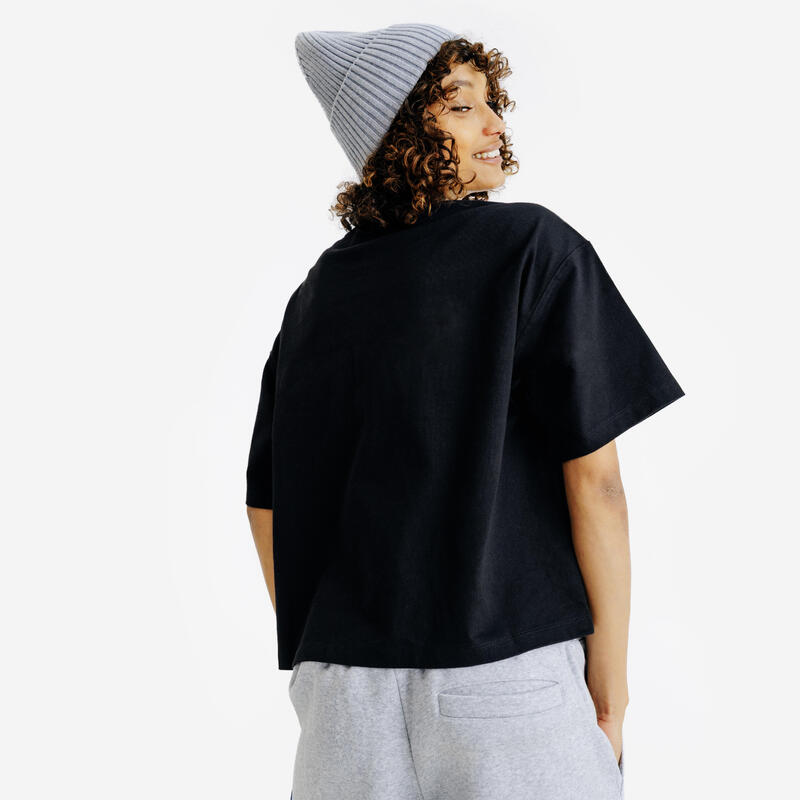 Tricou crop top negru damă