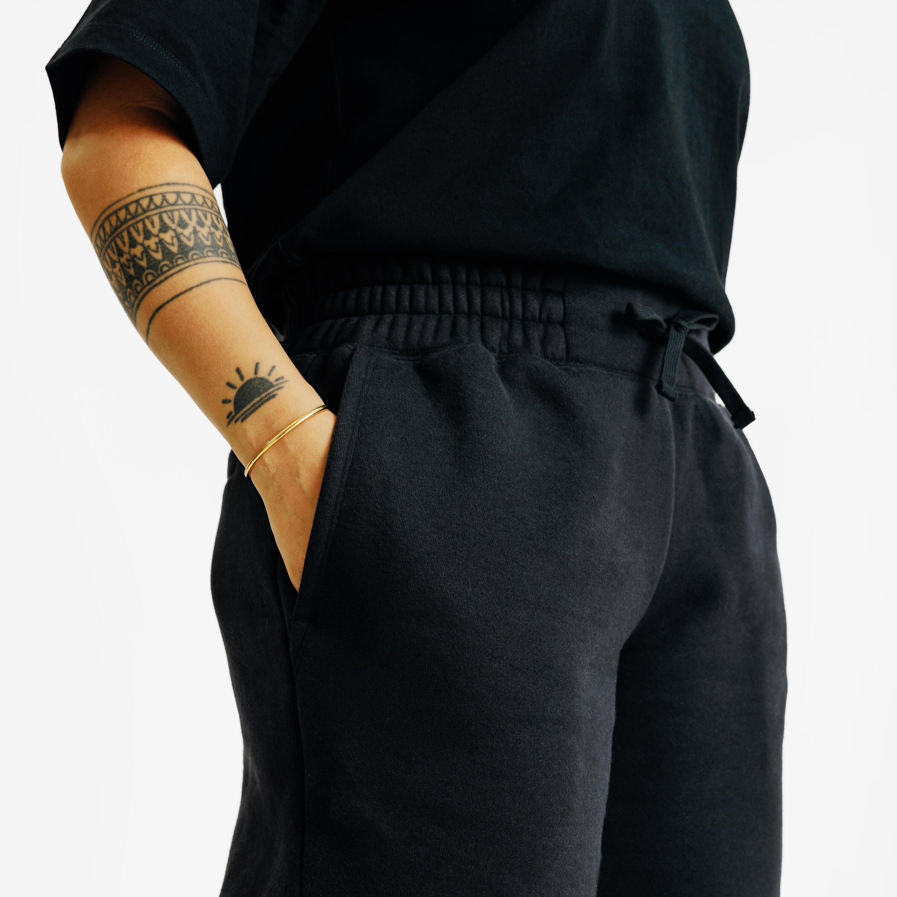 Chastar structuurbroek met strikdetail zwart SALE | Kenza Moda