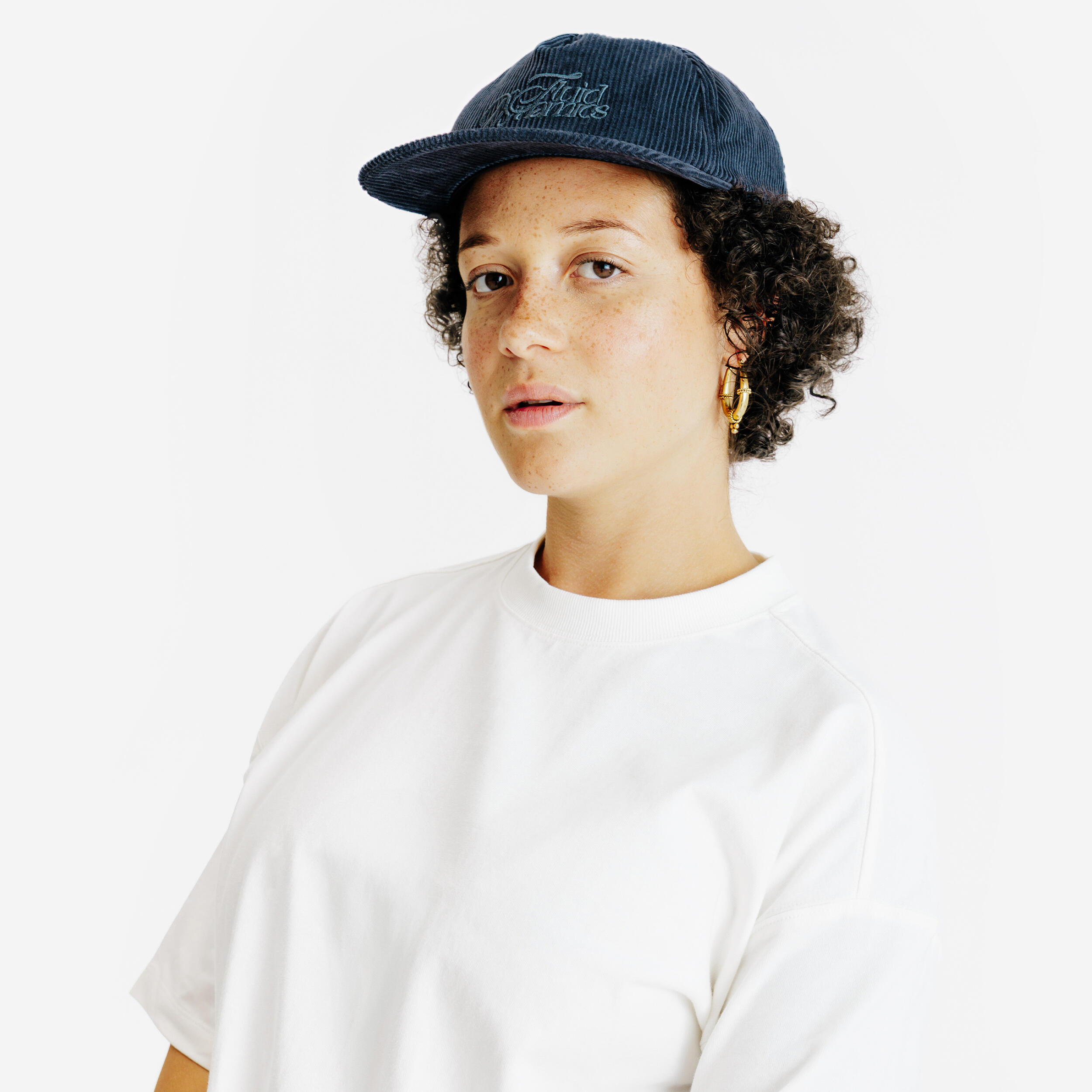 6-Panel-Cap aus Cordstoff, marineblau 3/8
