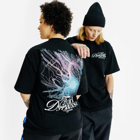 Футболка оверсайз чорна з принтом