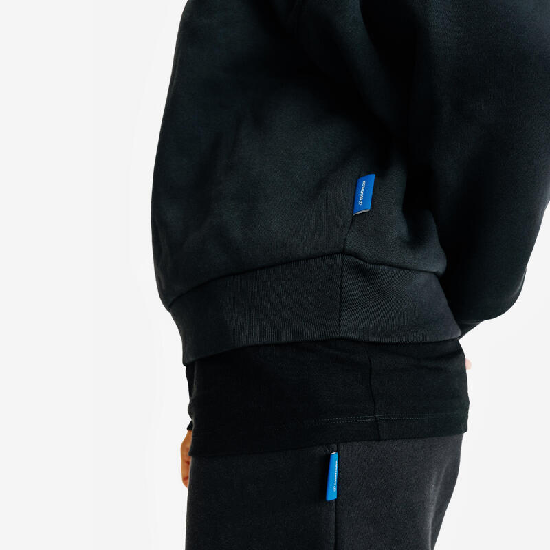 Hanorac Oversize cu guler rotund Elementals Negru Damă