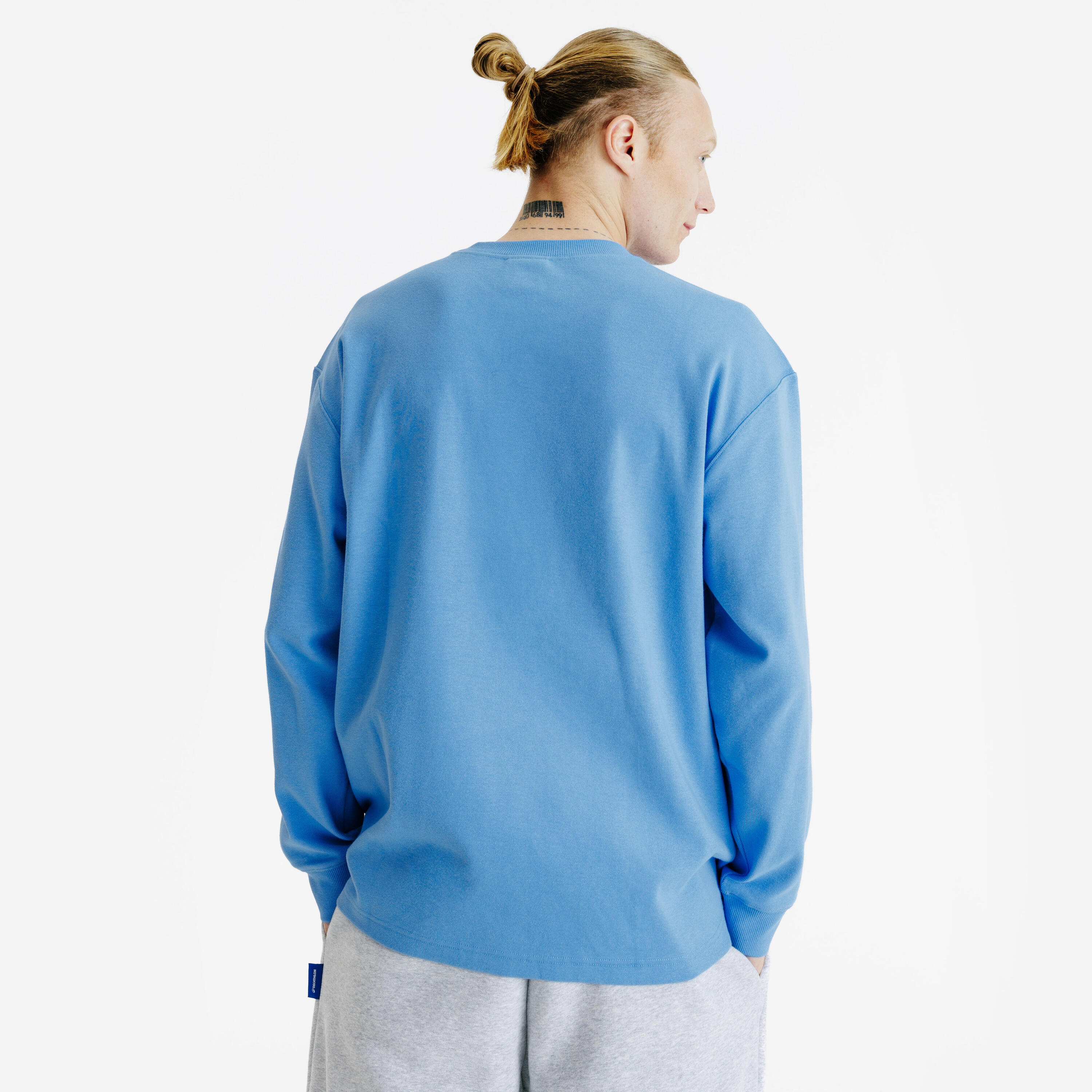 T-shirt manica lunga uomo ELEMENTALS oversize azzurra 4/5