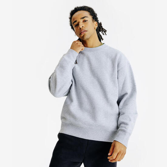 Sweat col rond homme, Elementals, gris chiné