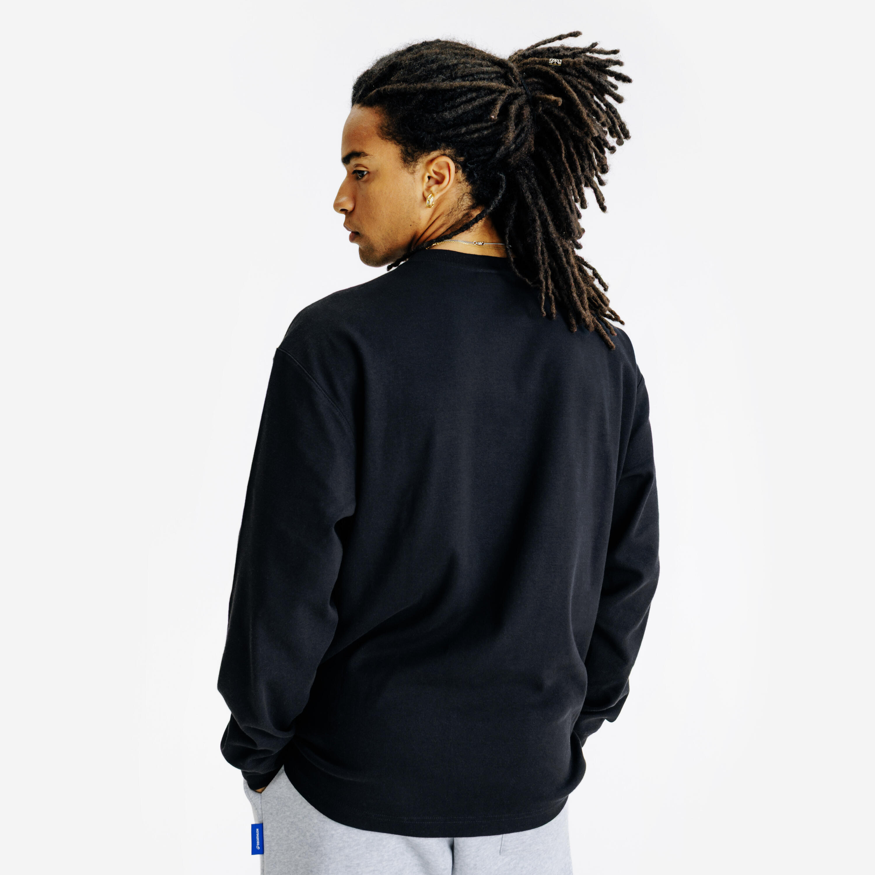 T-shirt manica lunga  uomo ELEMENTALS oversize nera 4/5