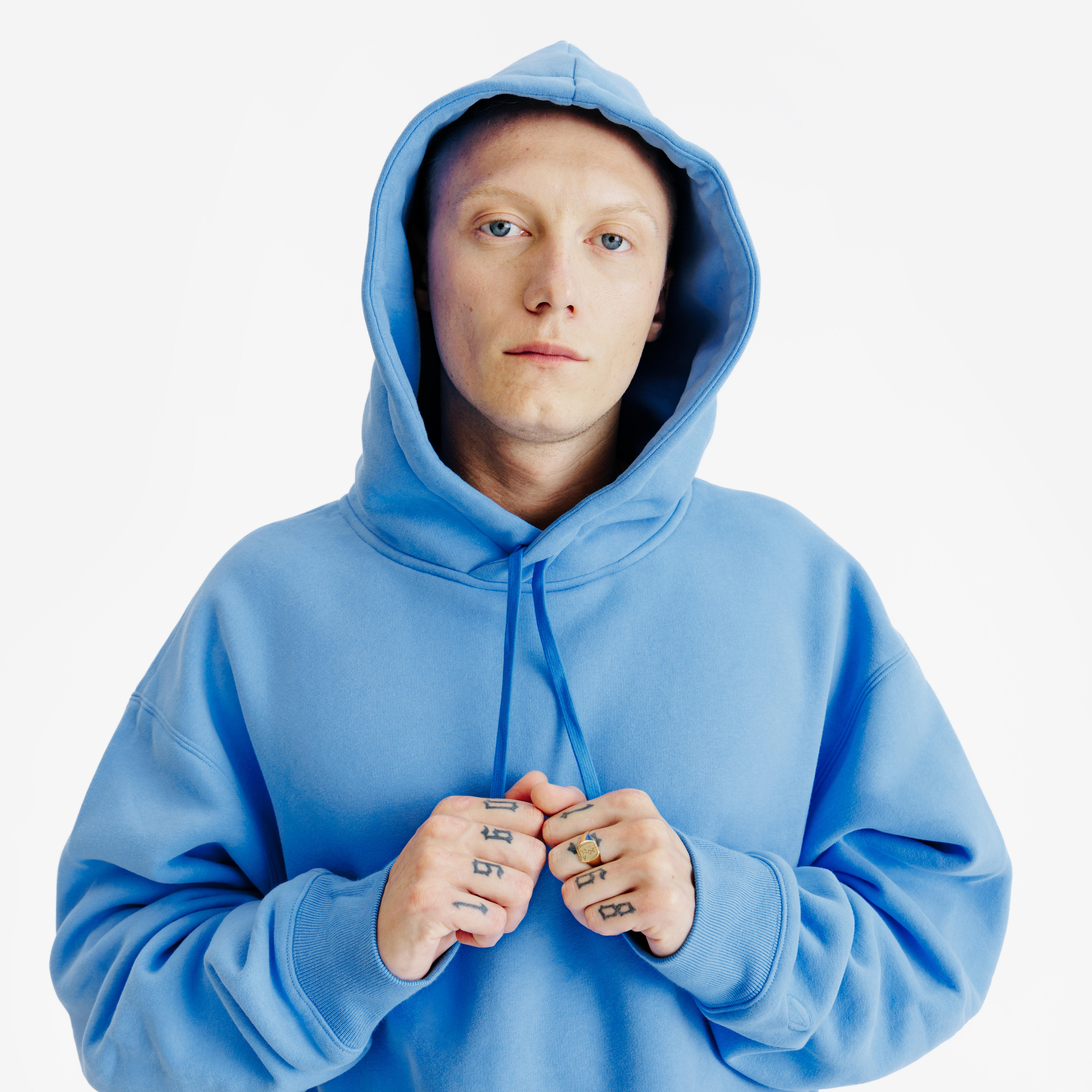 DECATHLON Pánska oversize mikina s kapucňou Elementals modrá S · záber 4
