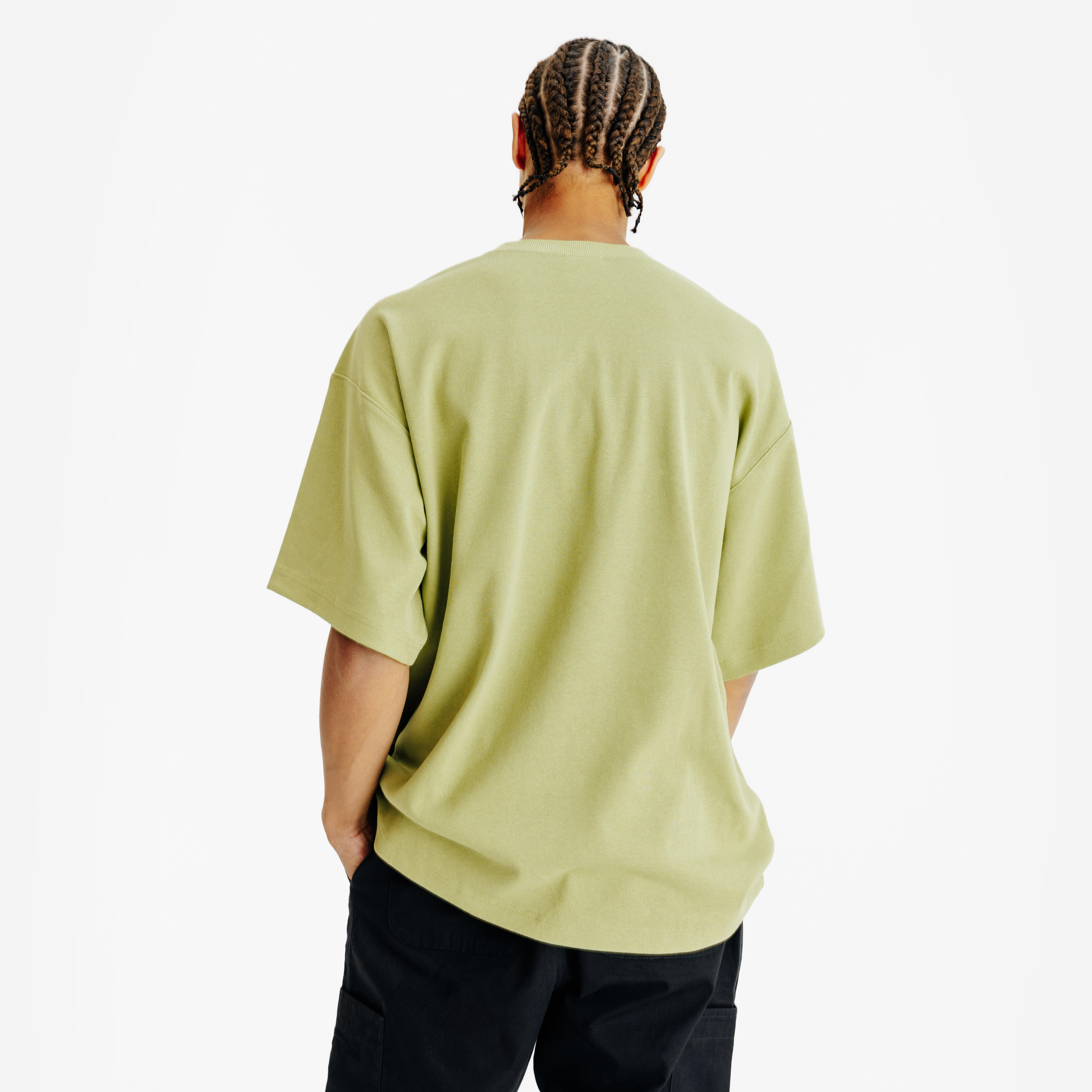 DECATHLON Pánske oversize tričko Elementals khaki XS · záber 5