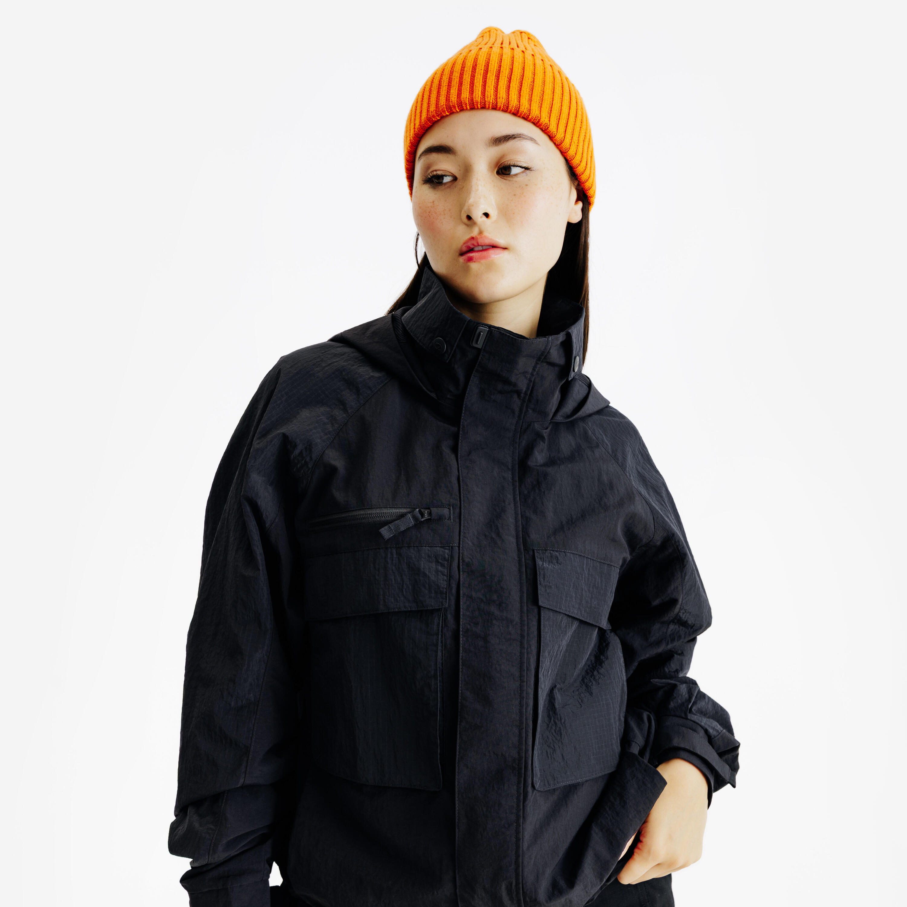 DECATHLON Jacke Damen Cropped - schwarz