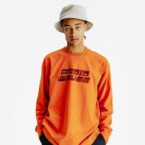 Camiseta con estampado de manga larga hombre, Lifetech, naranja