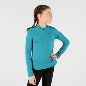 Camiseta de tenis térmica manga larga 1/2 cremallera niña - turquesa