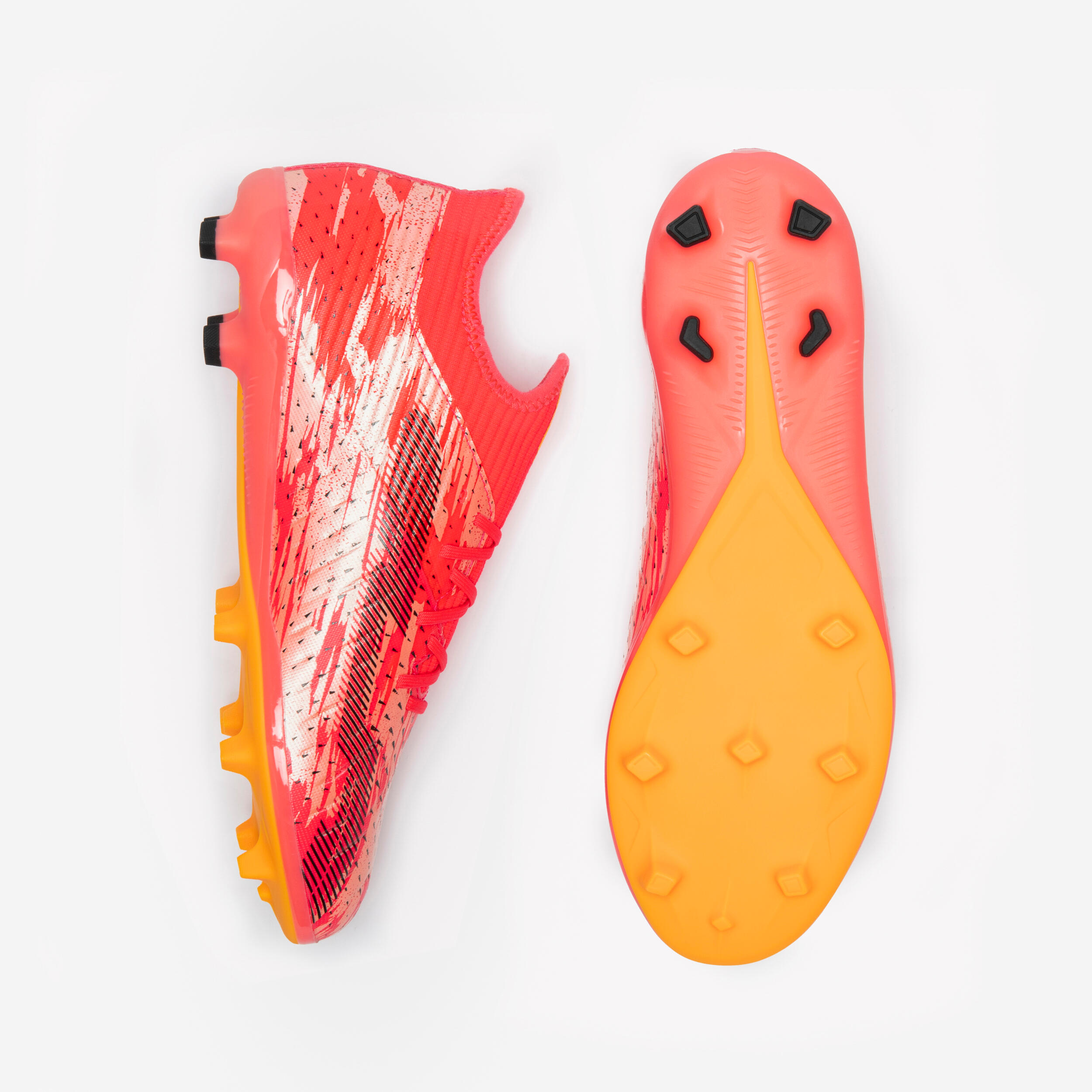 Botas de fútbol niño con cordones CLR FG Rojo Storm 8/10