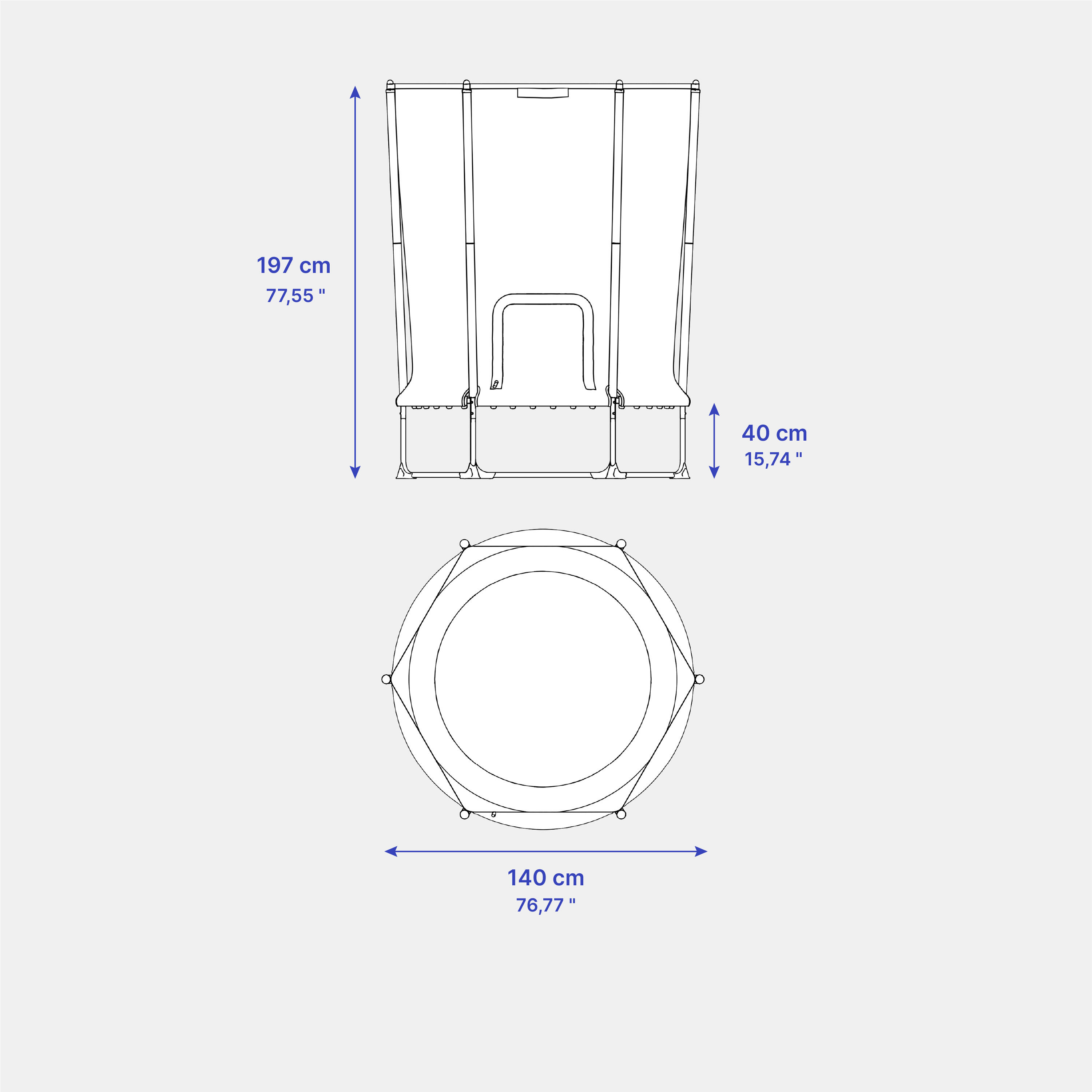 Indoor Trampoline with Protective Net Trampoline 140