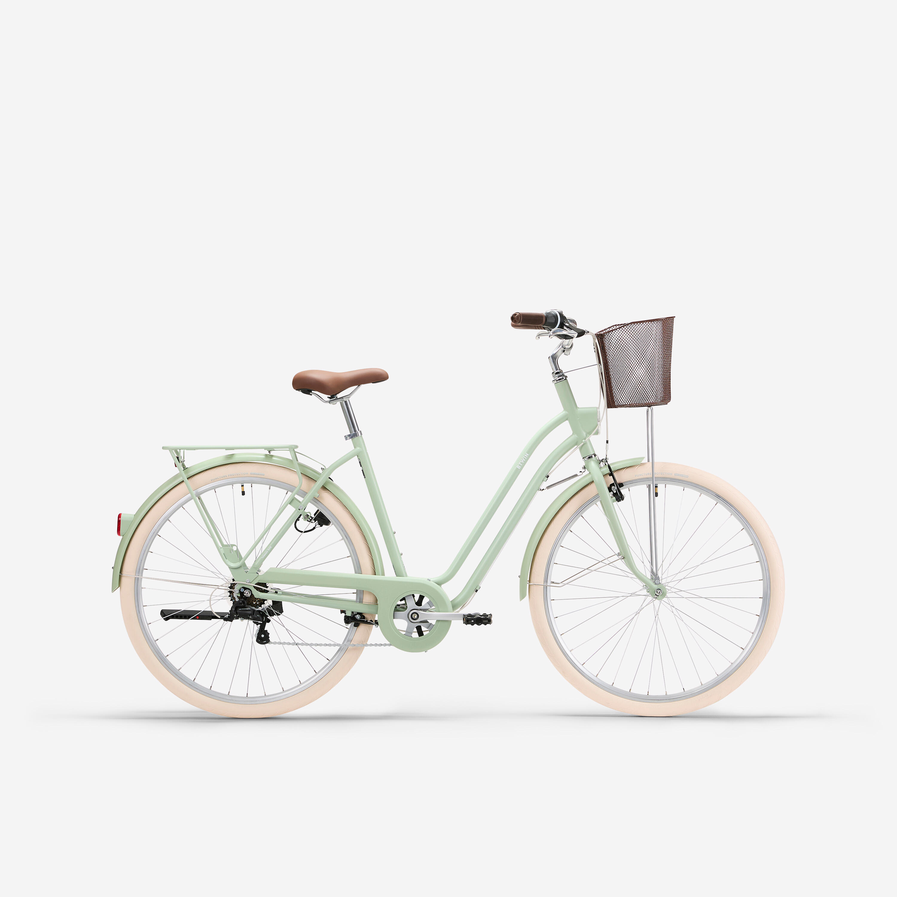 Bici città ELOPS 520 telaio basso blu jeans ELOPS | Decathlon
