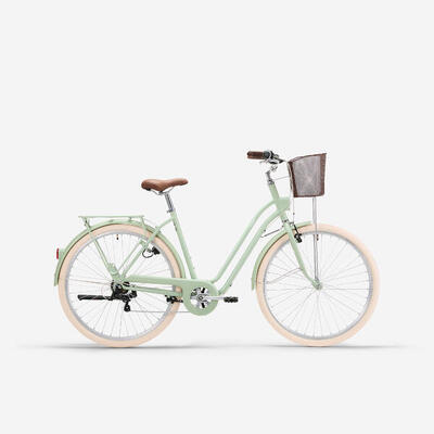 Bici città ELOPS 520 telaio basso verde