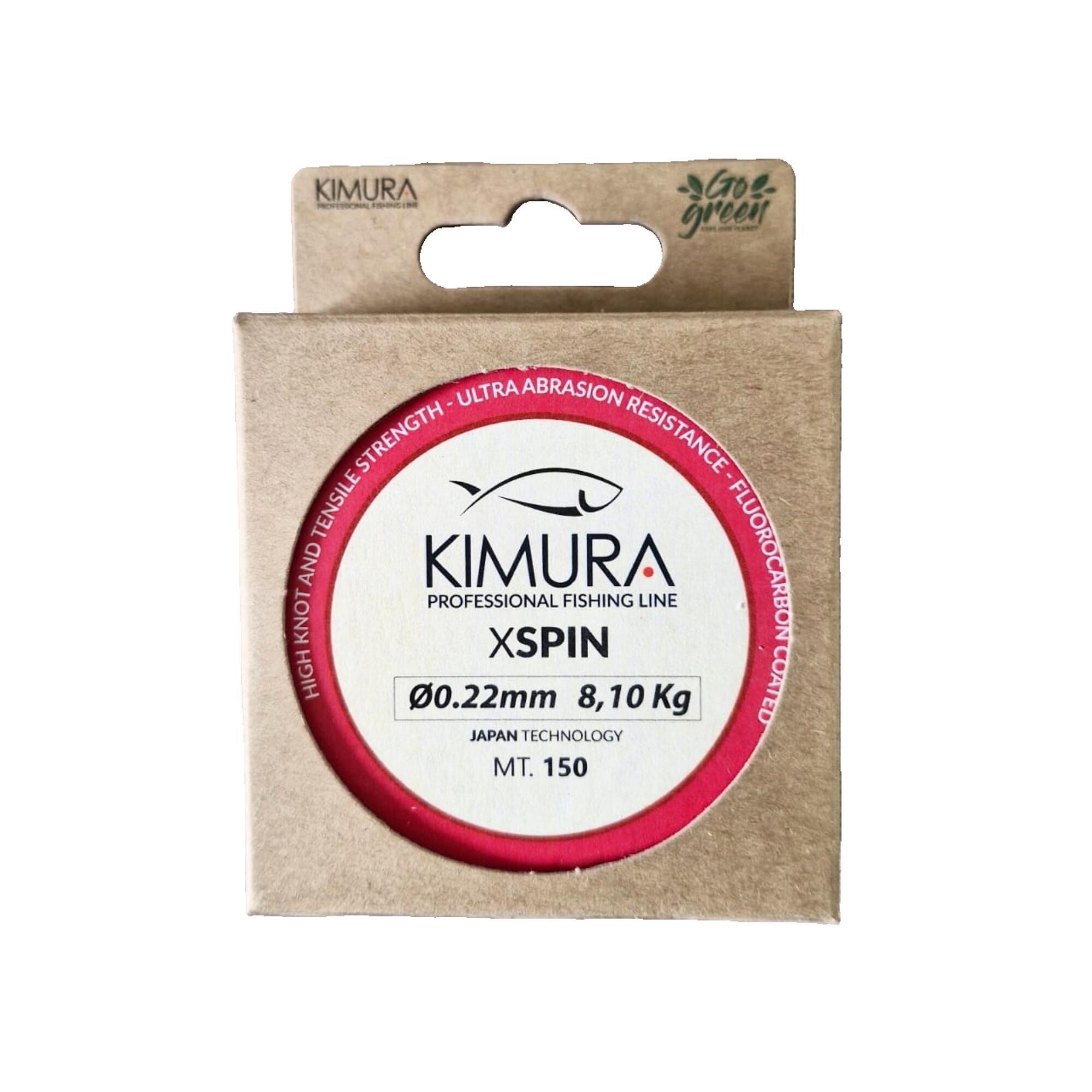 Monofilo da pesca a spinning acqua dolce mare KIMURA X SPIN rosso 150 m 6/6
