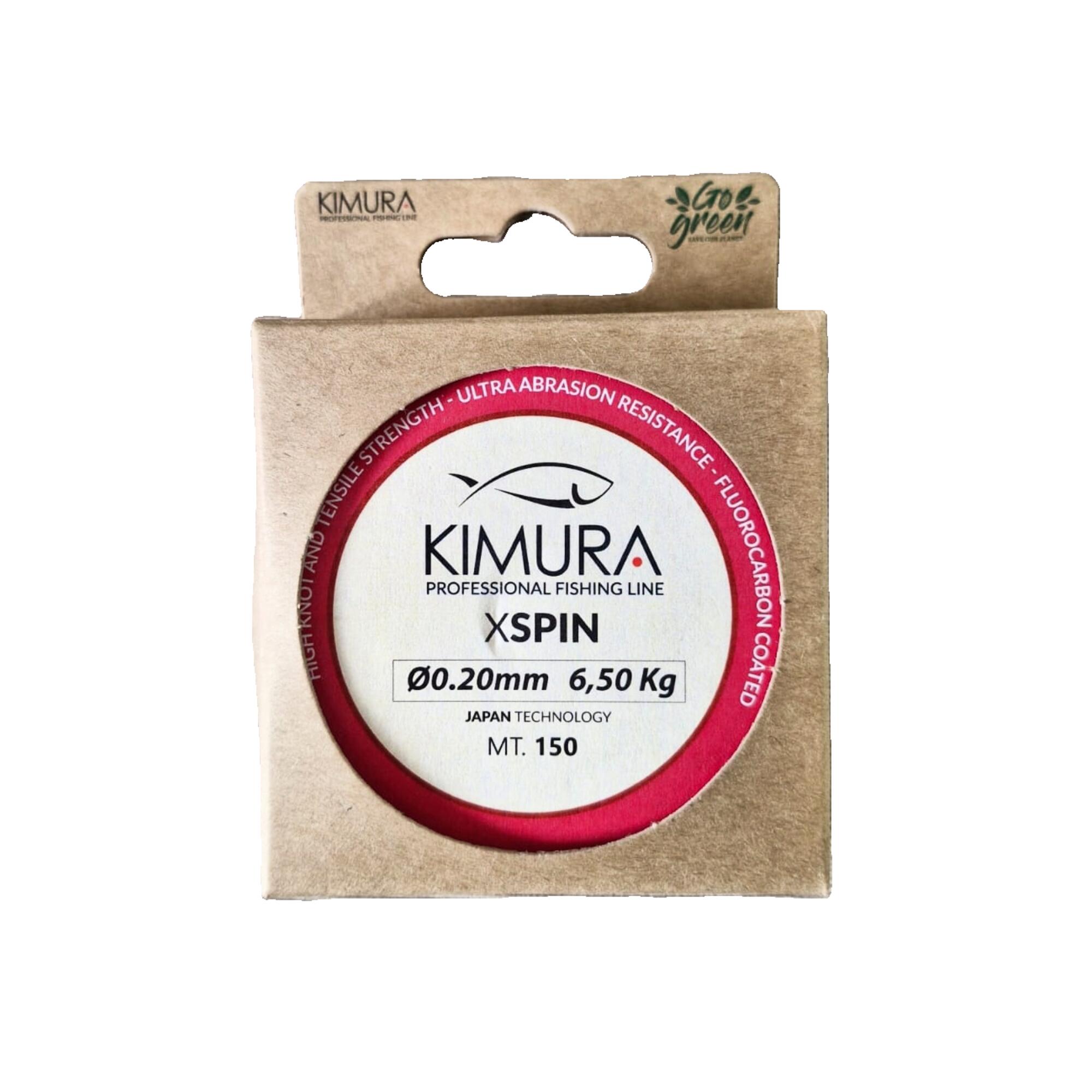 Monofilo da pesca a spinning acqua dolce mare KIMURA X SPIN rosso 150 m 5/6