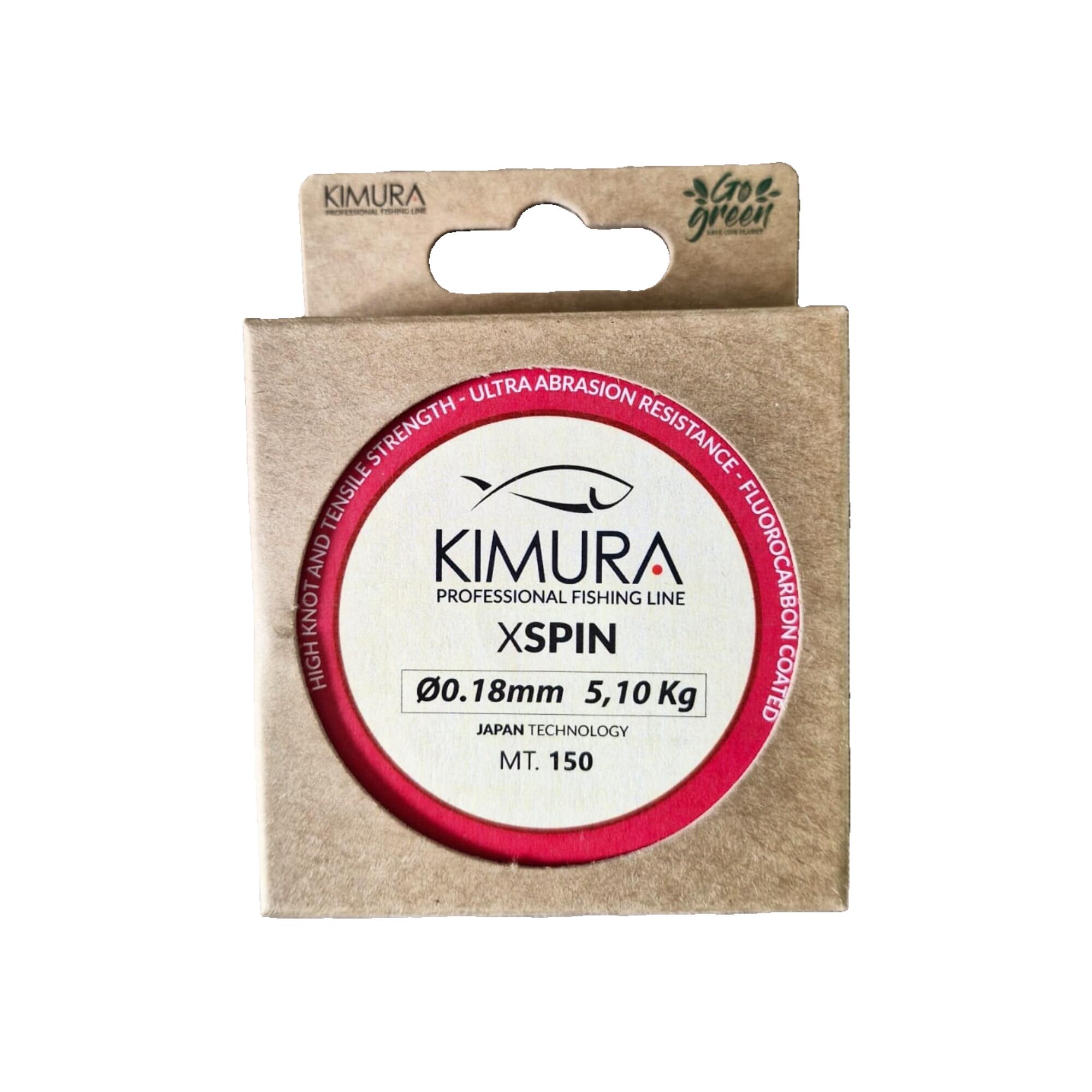 Monofilo da pesca a spinning acqua dolce mare KIMURA X SPIN rosso 150 m 4/6