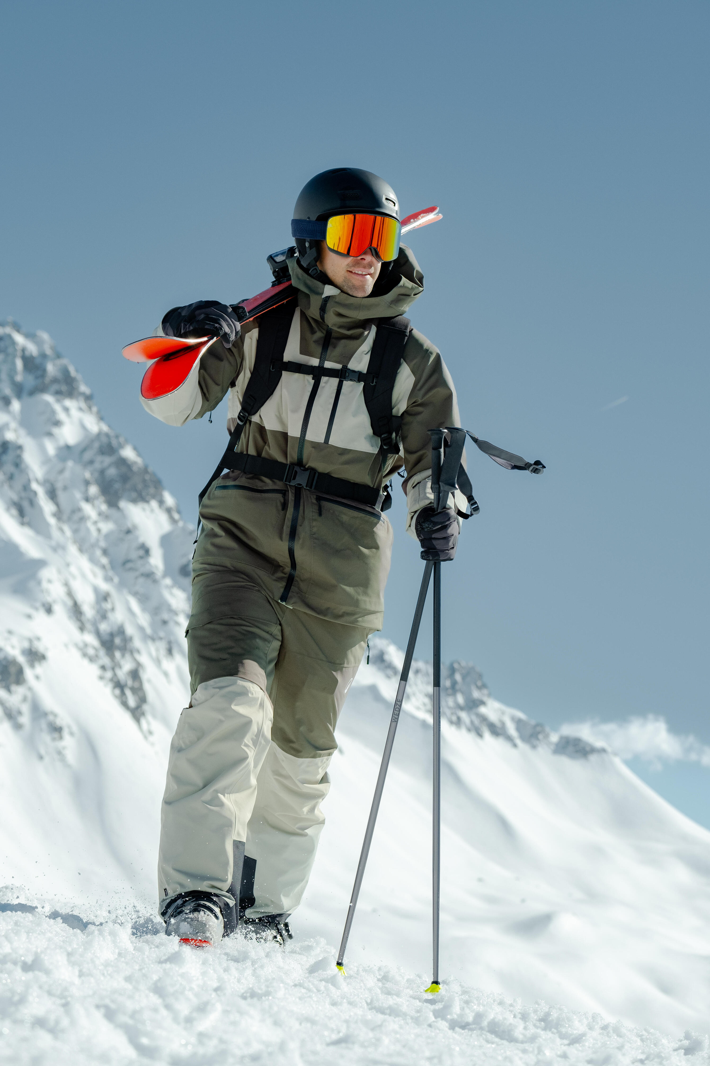 Manteau de ski et planche à neige chaud et respirant homme, 500 AM 14/18