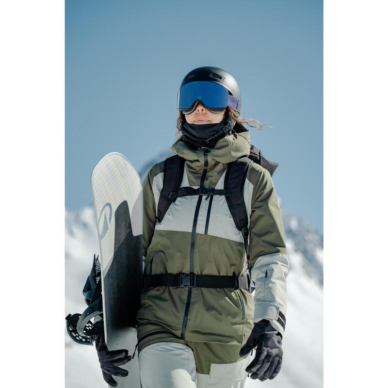 Dámská prodyšná a hřejivá lyžařská a snowboardová bunda 500 AM