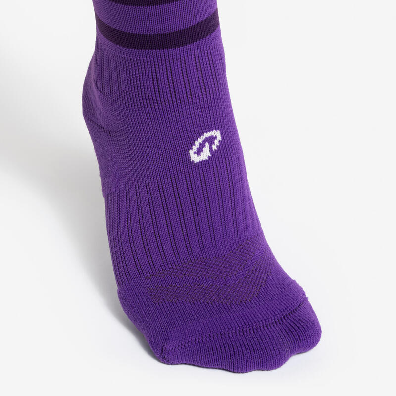 Chaussettes de football enfant viralto club jr rayées violet
