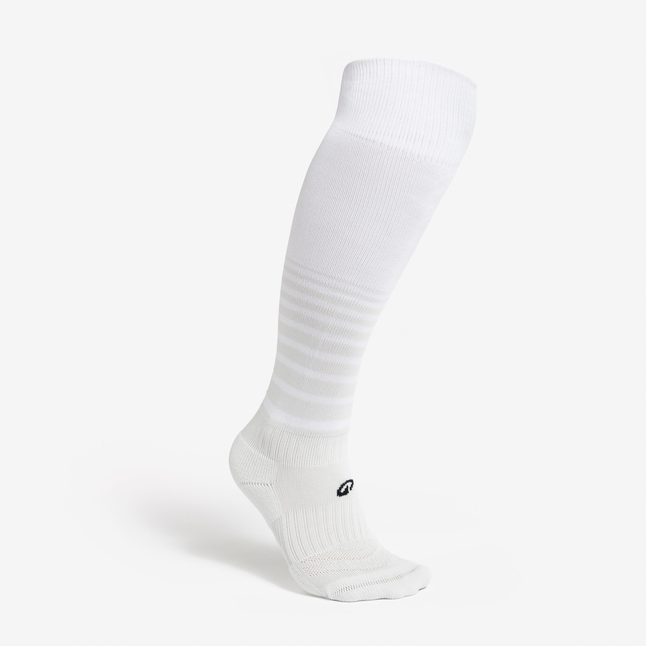 Kids' Football Socks F500 - White with Stripes