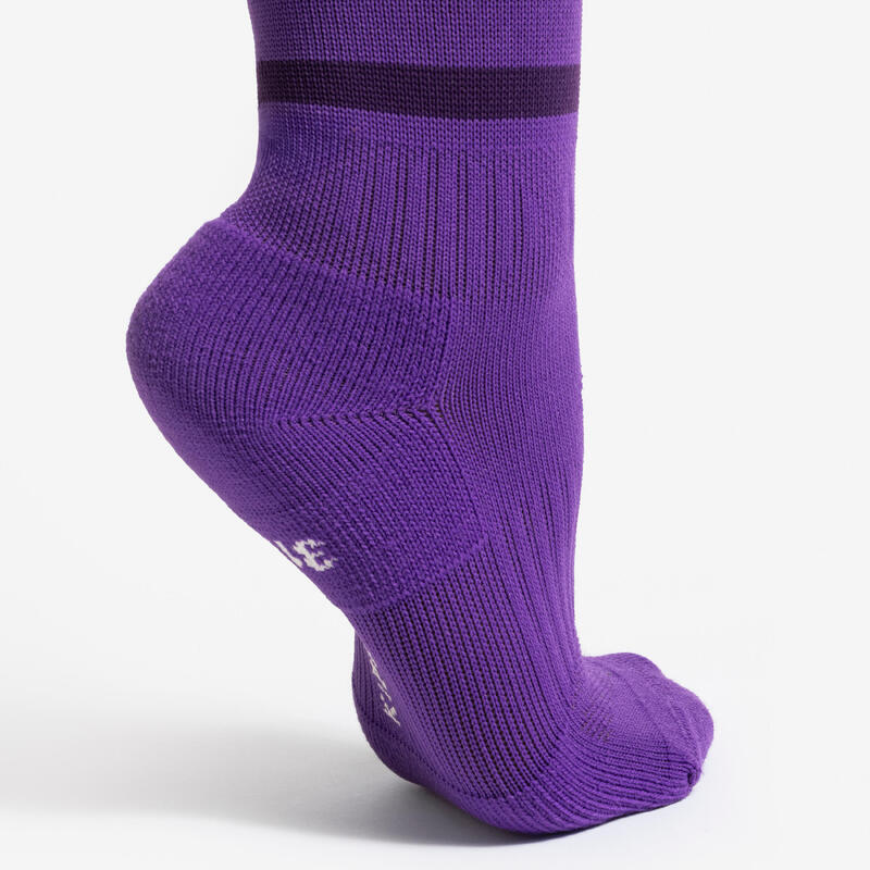 Chaussettes de football enfant viralto club jr rayées violet