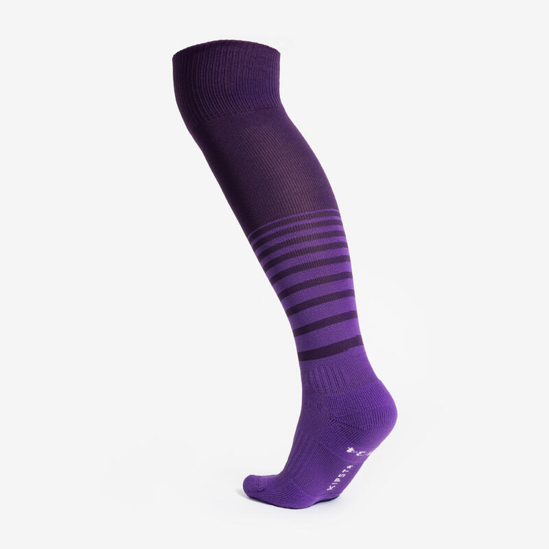 Chaussettes de football enfant viralto club jr rayées violet