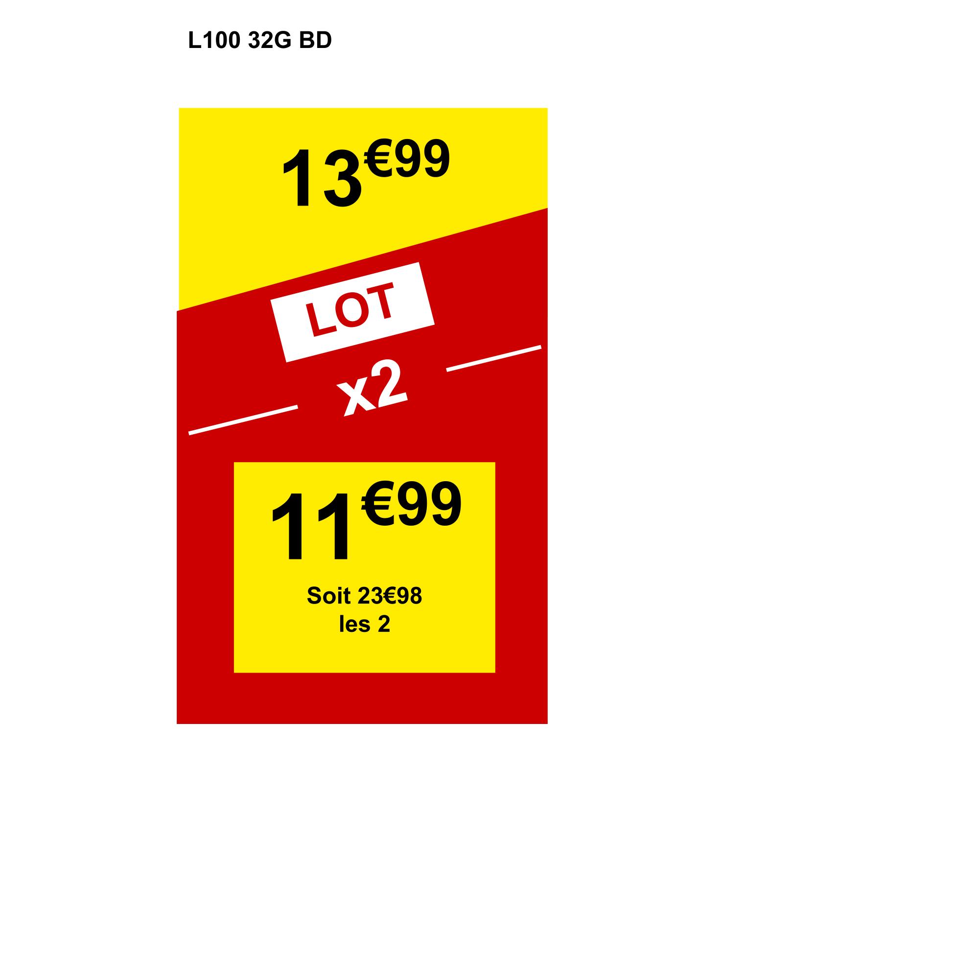 CARTOUCHE L100 32g BD CAL12/70 BILLE ACIER  N°6 X25 2/10
