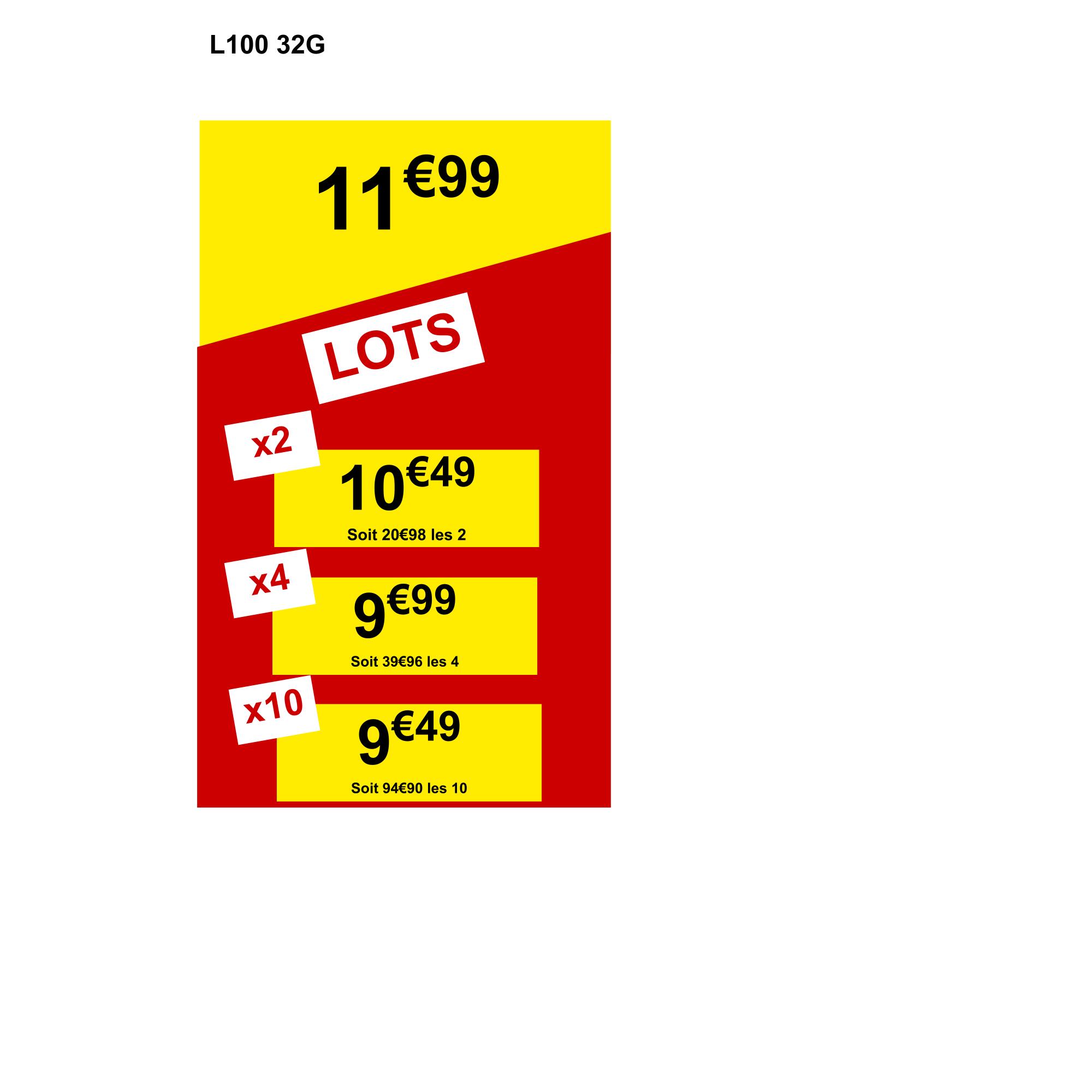 CARTOUCHE L100 32g CALIBRE 12/70 PLOMB N°7,5 X25 2/6