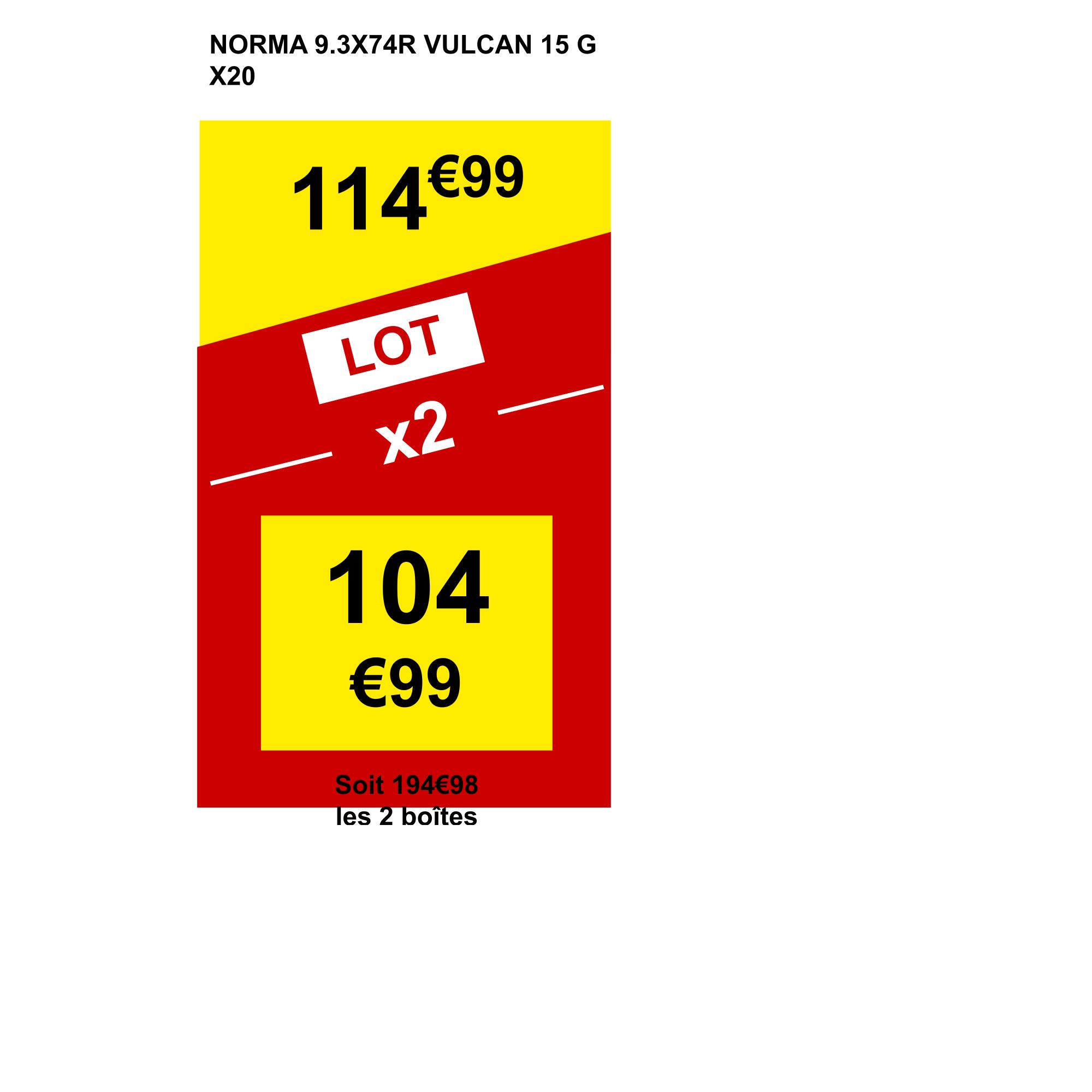 BALLE NORMA 9,3x74R Vulkan 15 grammes 2/3