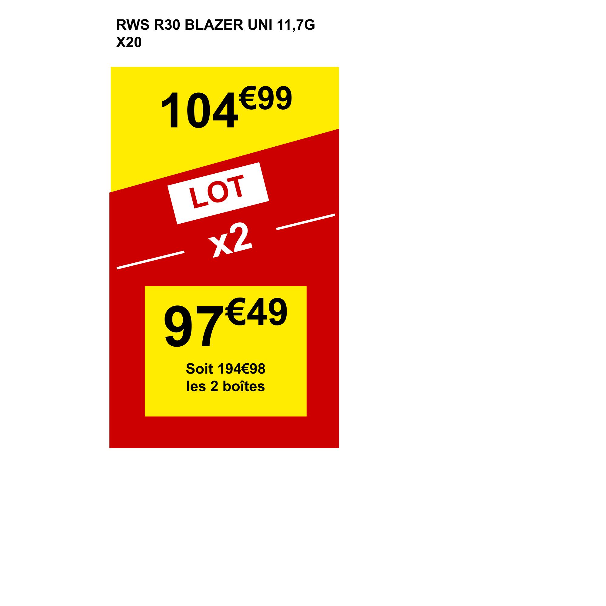 BALLE RWS 30 R Blaser Uni 11.7grammes 2/4