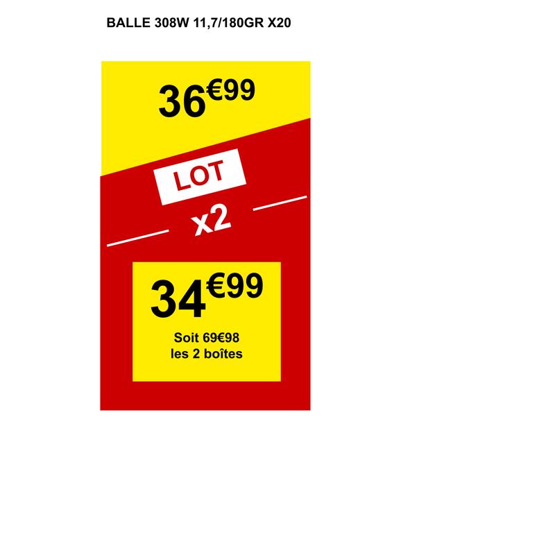 BALLE 308 W. 11,7g/180gr X20