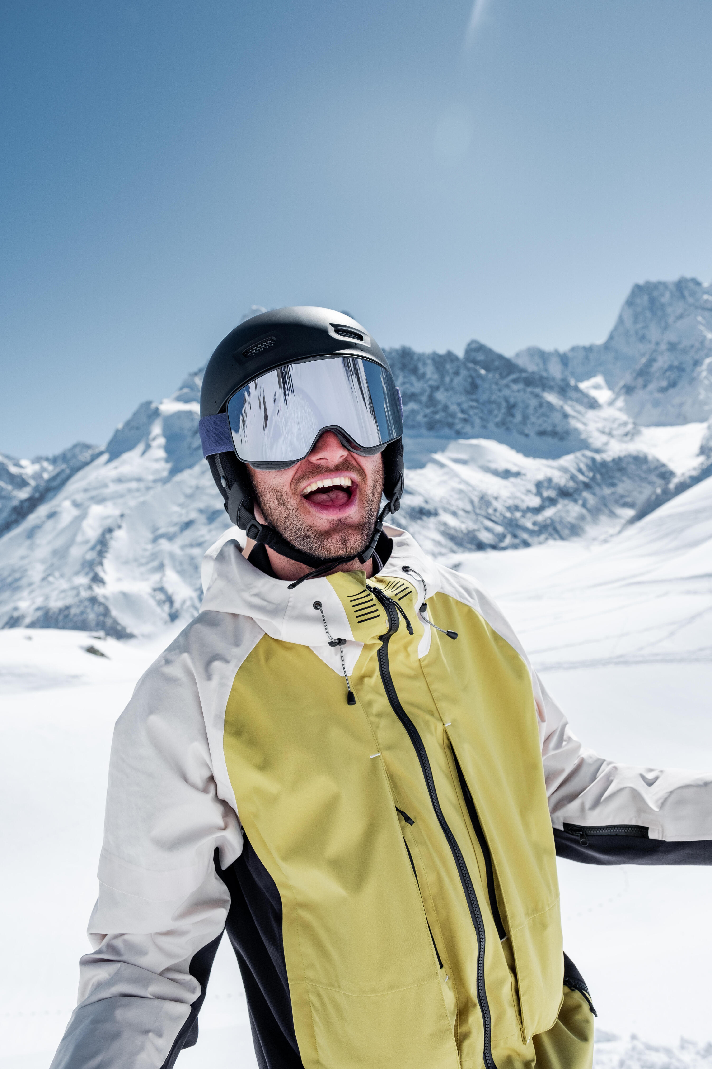 Casaco de snowboard comprido, quente e respirável homem, SNB 900 bege  15/19