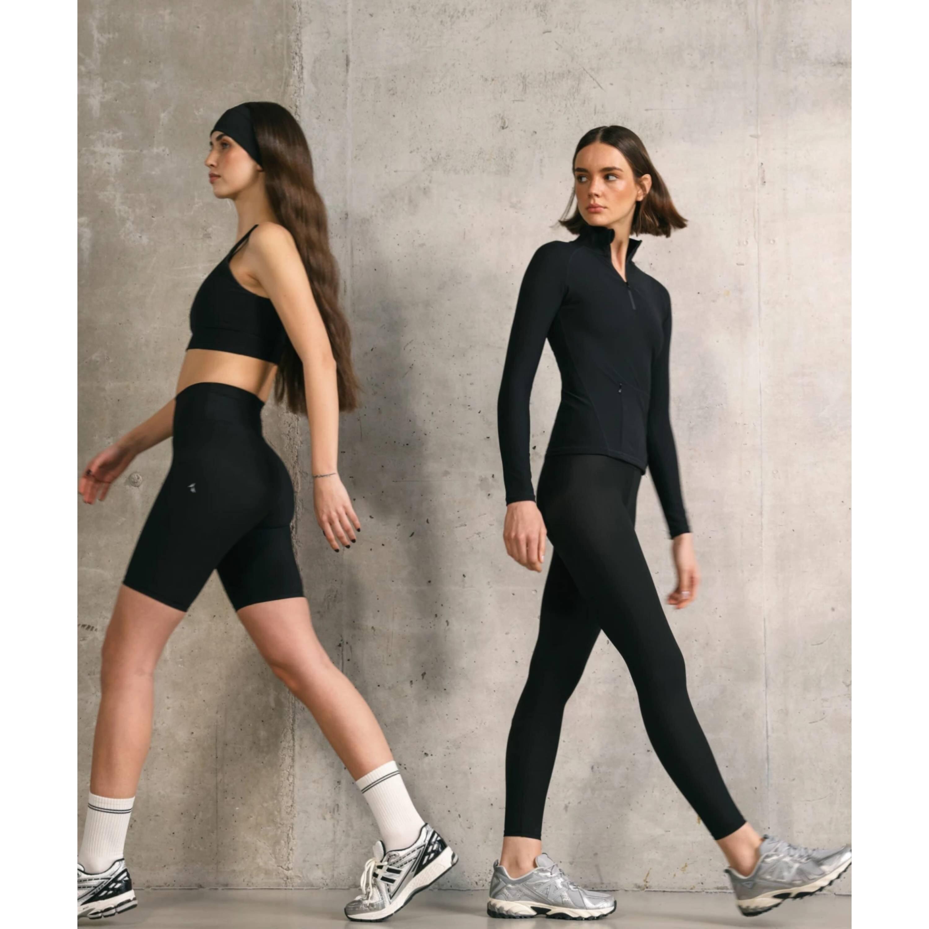 Legginsy Carpatree prążkowane z kieszenią Onyx Flow czarne 3/4