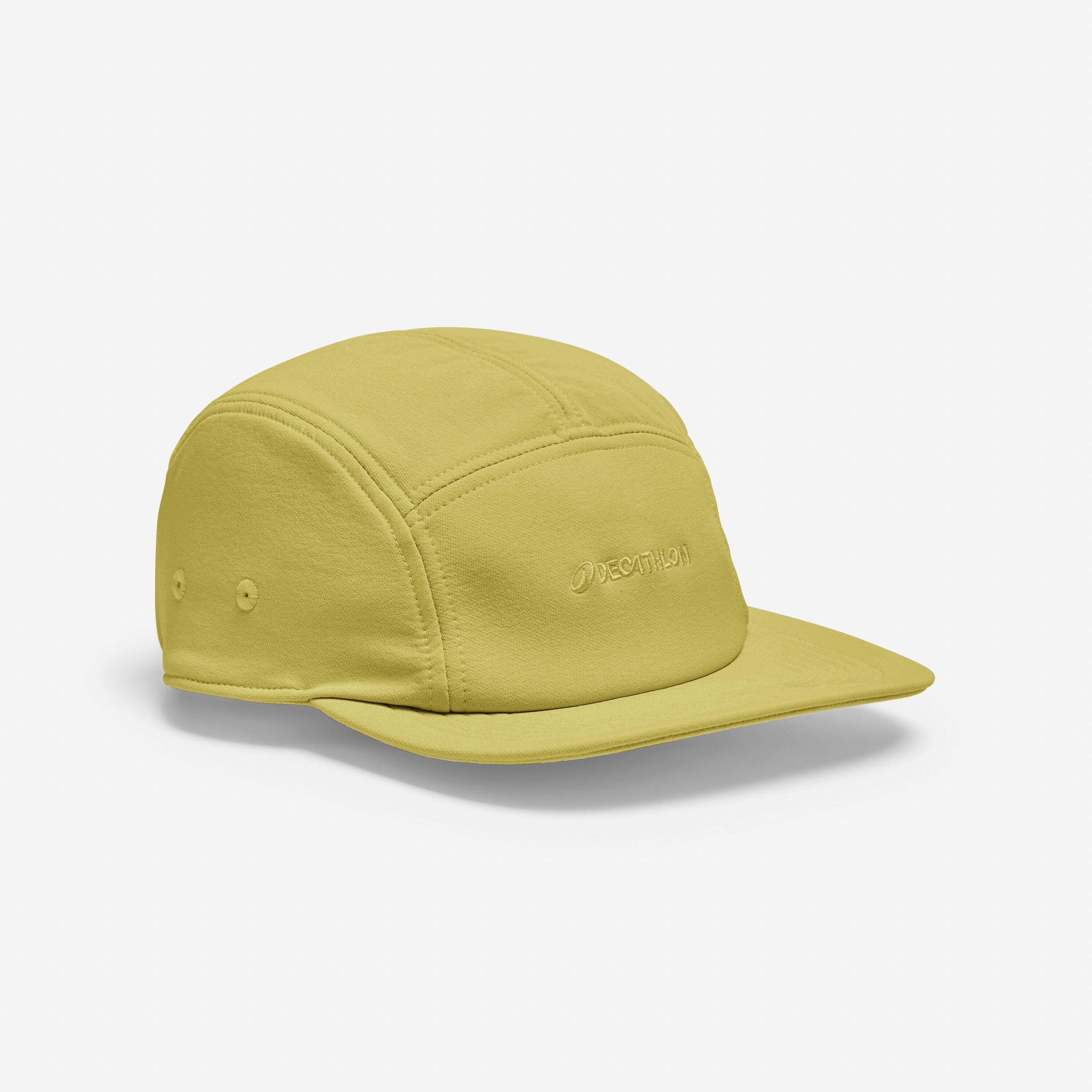 5 panel cap with flat visor, khaki -  1