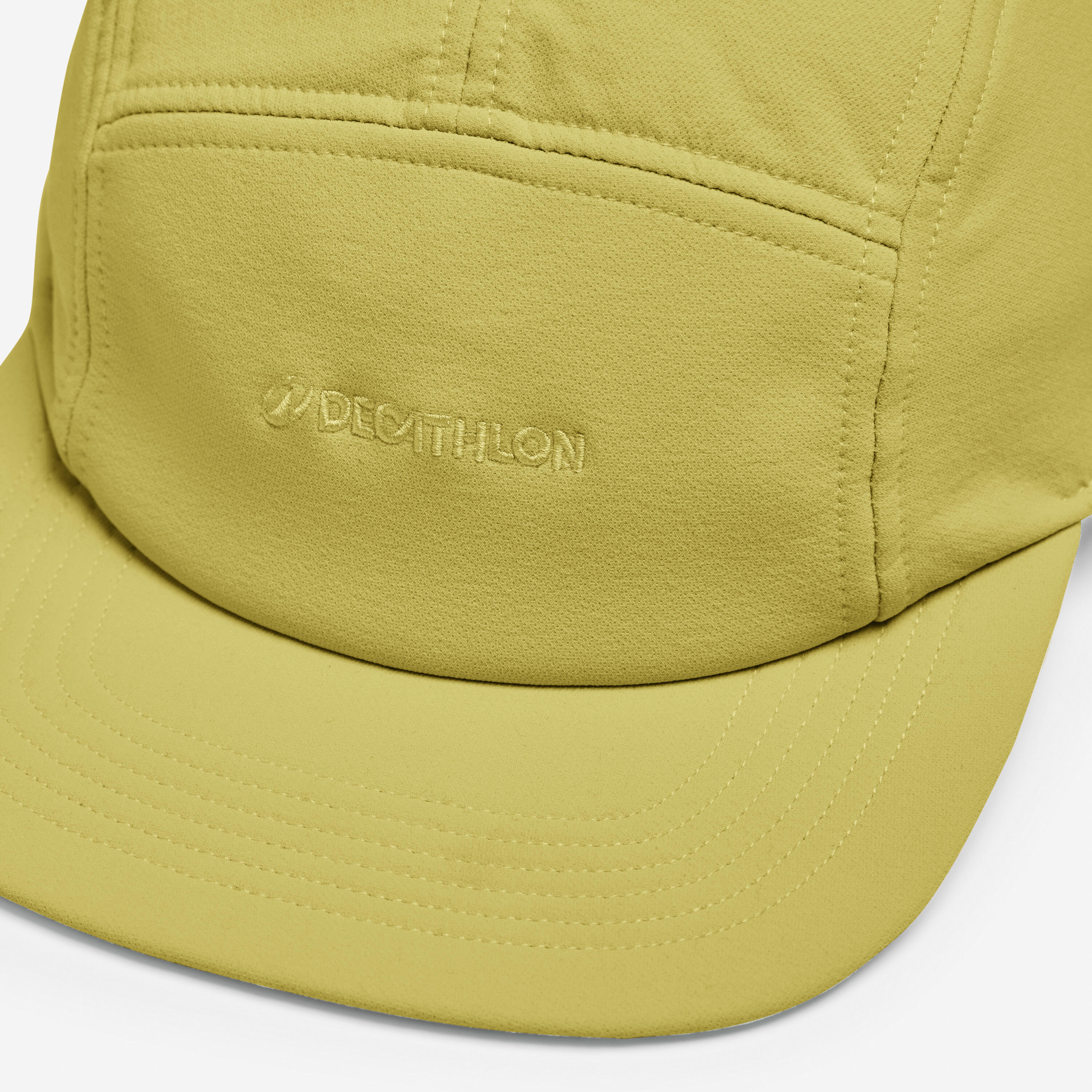panel cap with flat visor, khaki