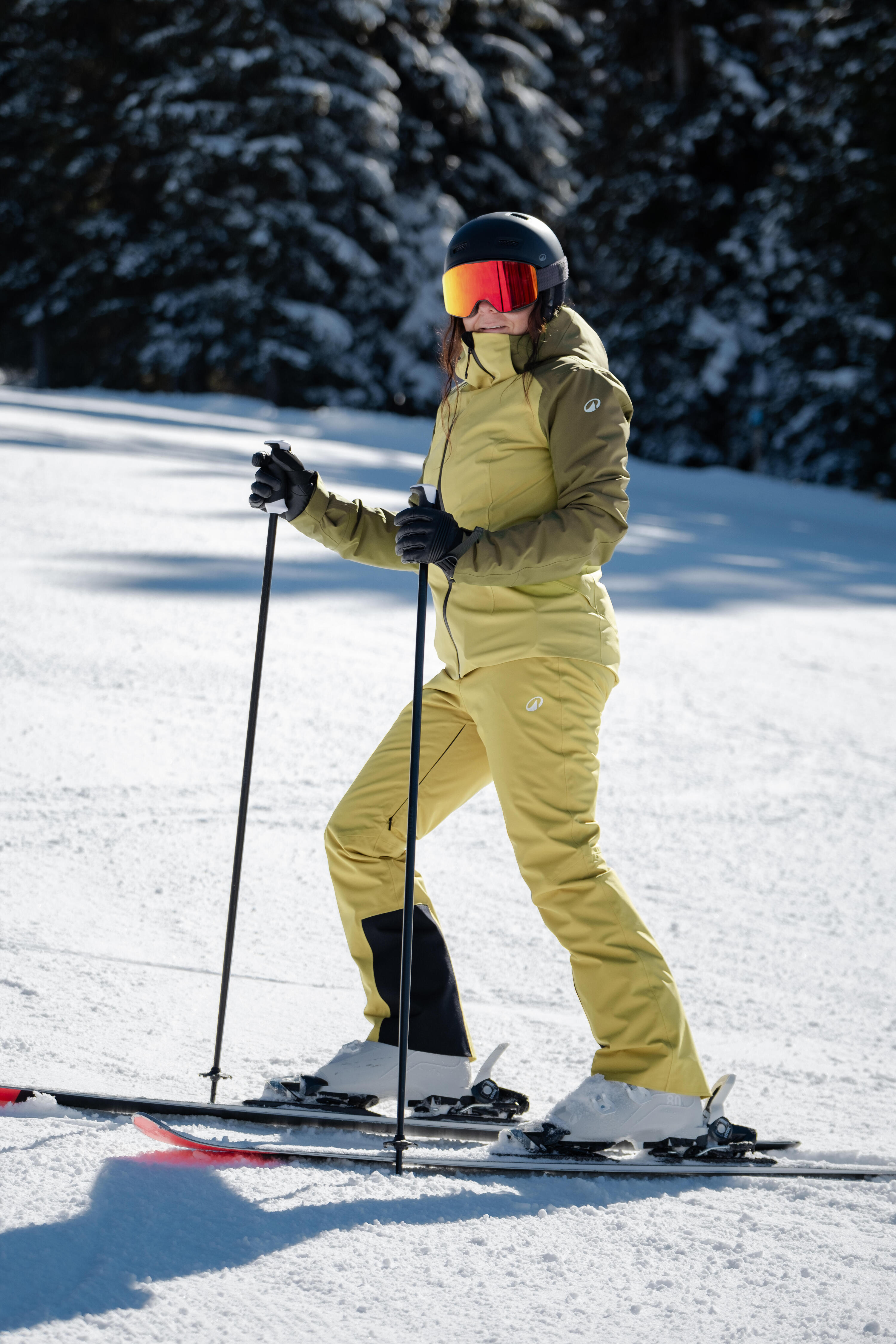 Veste de ski et snowboard chaude et imperméable femme, JKT 500 kaki 9/10