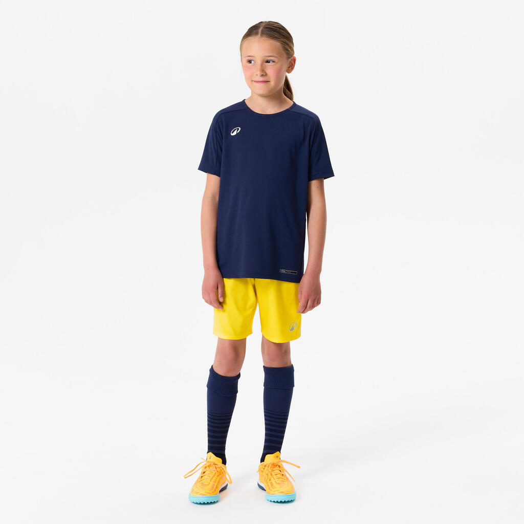 Kinder Fußball Trikot kurzarm - Viralto Solo dunkelgrau/gelb gestreift