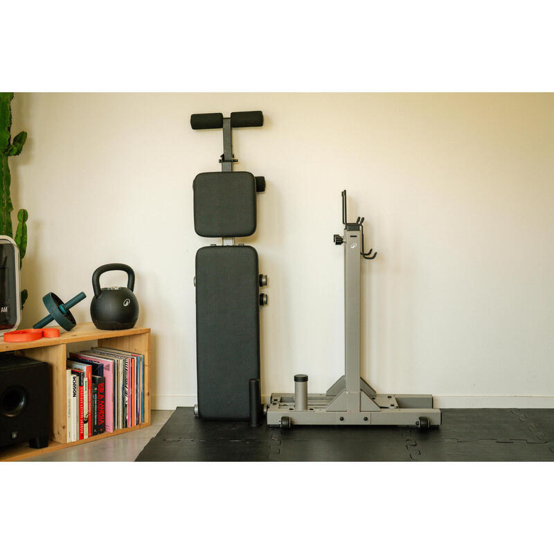 Rack pentru bodybuilding 120 kg pliabil în 2 secunde, ultra-compact. 