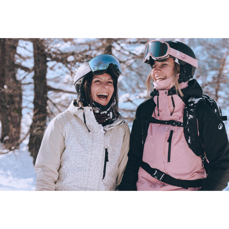 Geacă lungă și călduroasă de schi și snowboard 500 Bej Damă 