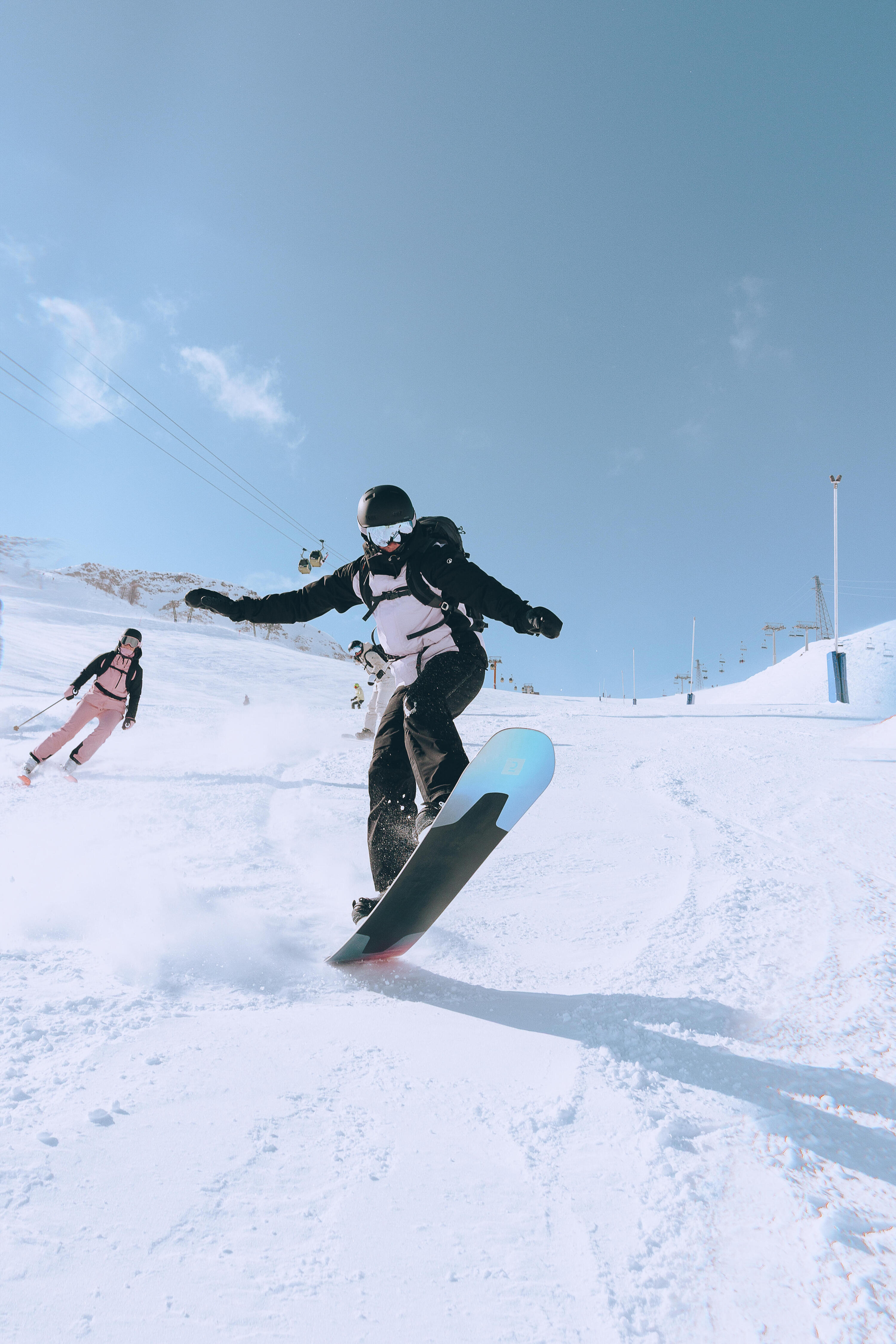 Casaco de ski e snowboard comprido e quente homem, 500 long violeta 16/16