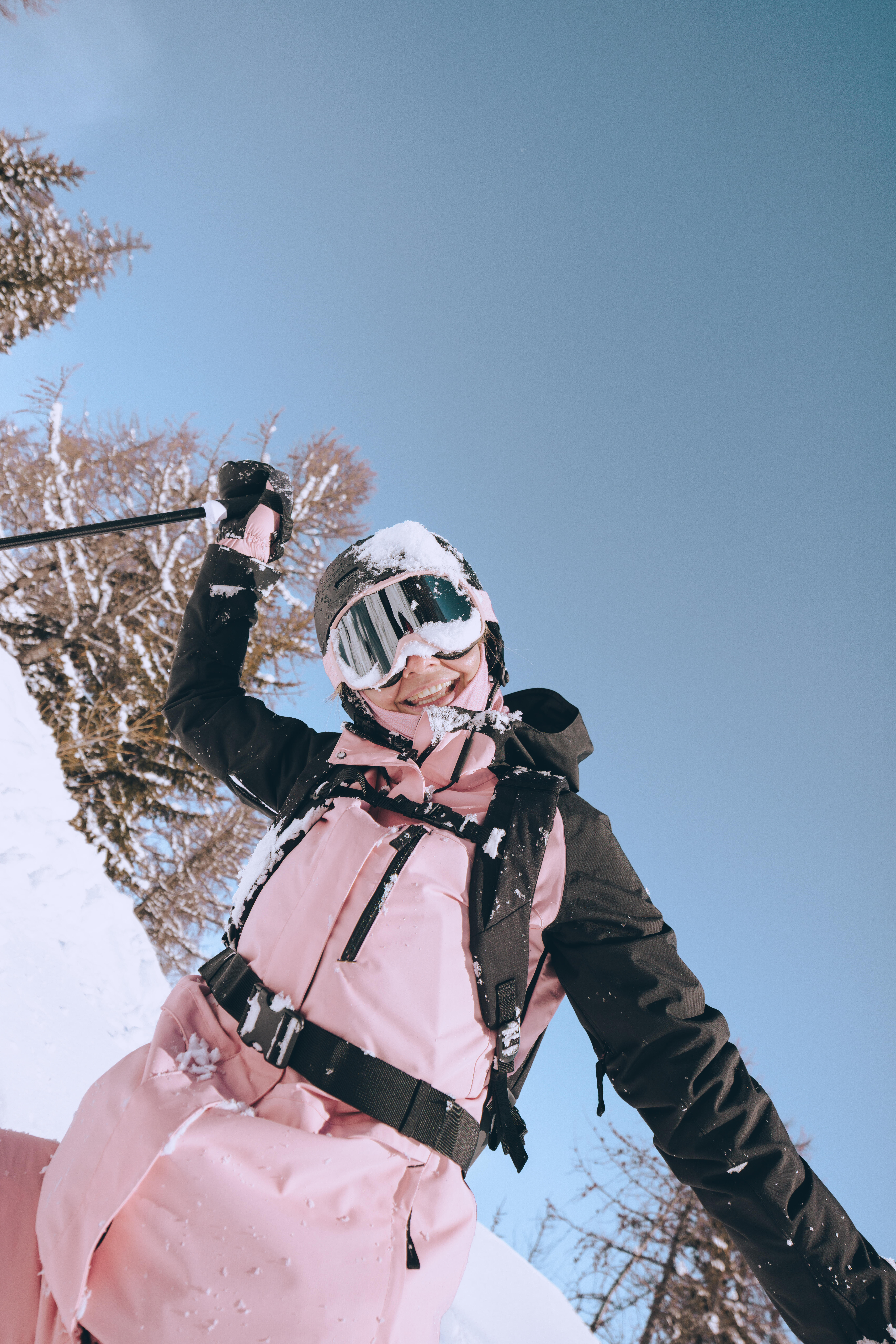 Women's Long and Warm Ski and Snowboard Jacket, 500 - Sweet pink