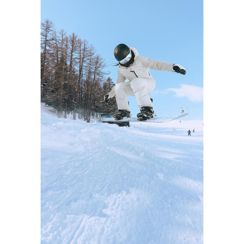 Geacă lungă și călduroasă de schi și snowboard 500 Bej Damă 