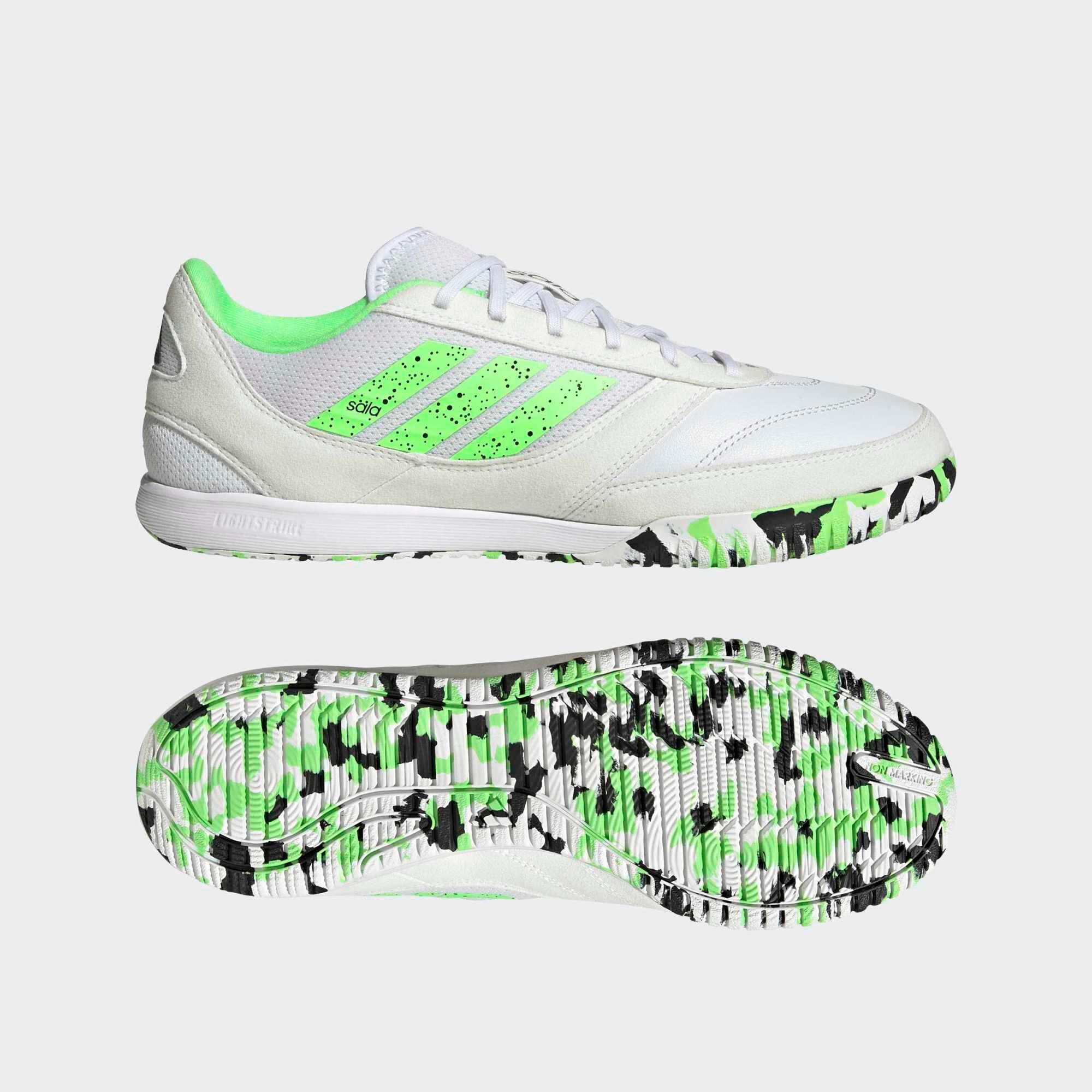 Adult Futsal Shoes Top Sala - White/Green 8/10