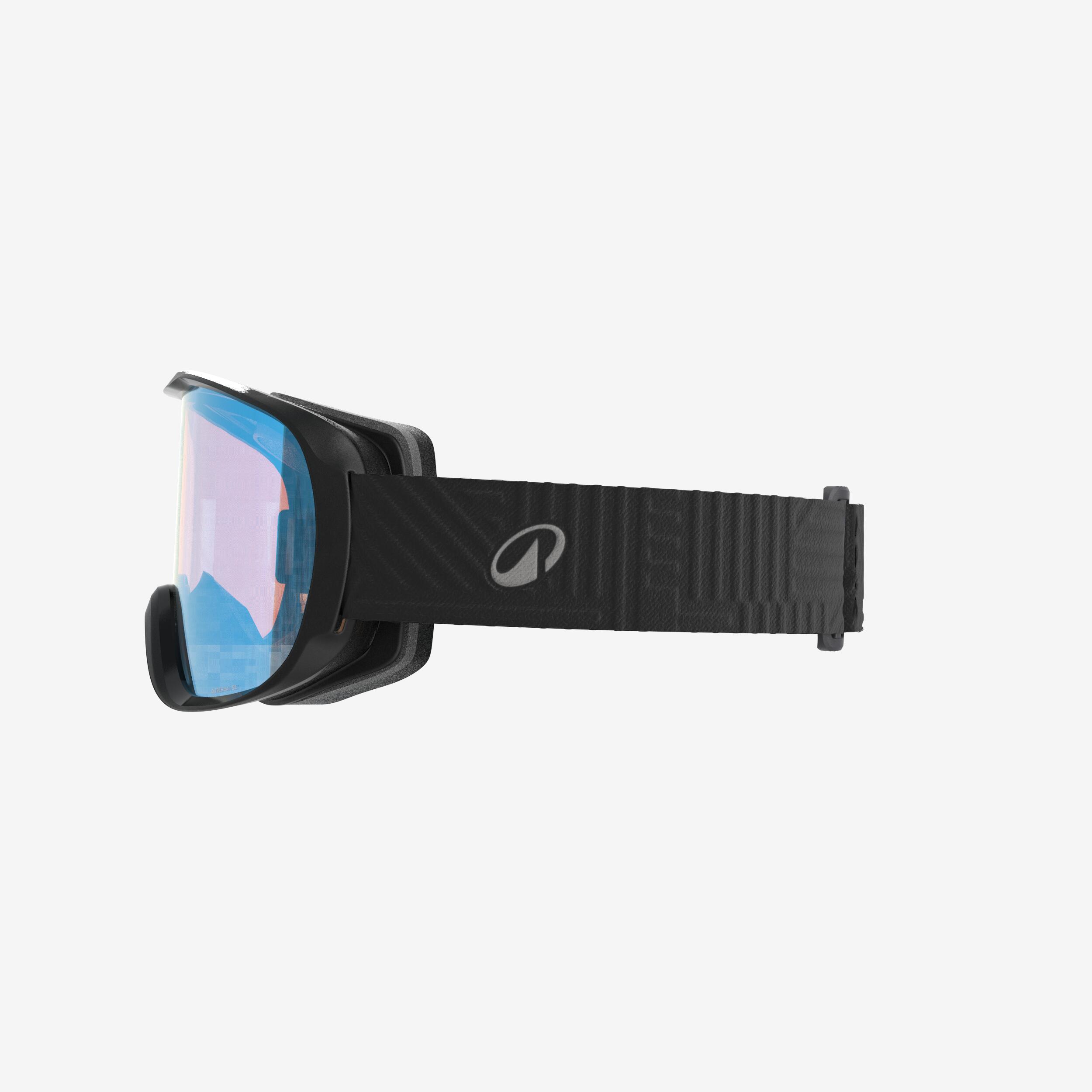 KIDS’ AND ADULT SKIING AND SNOWBOARDING GOGGLES BAD WEATHER - G 500 S1 - BLACK