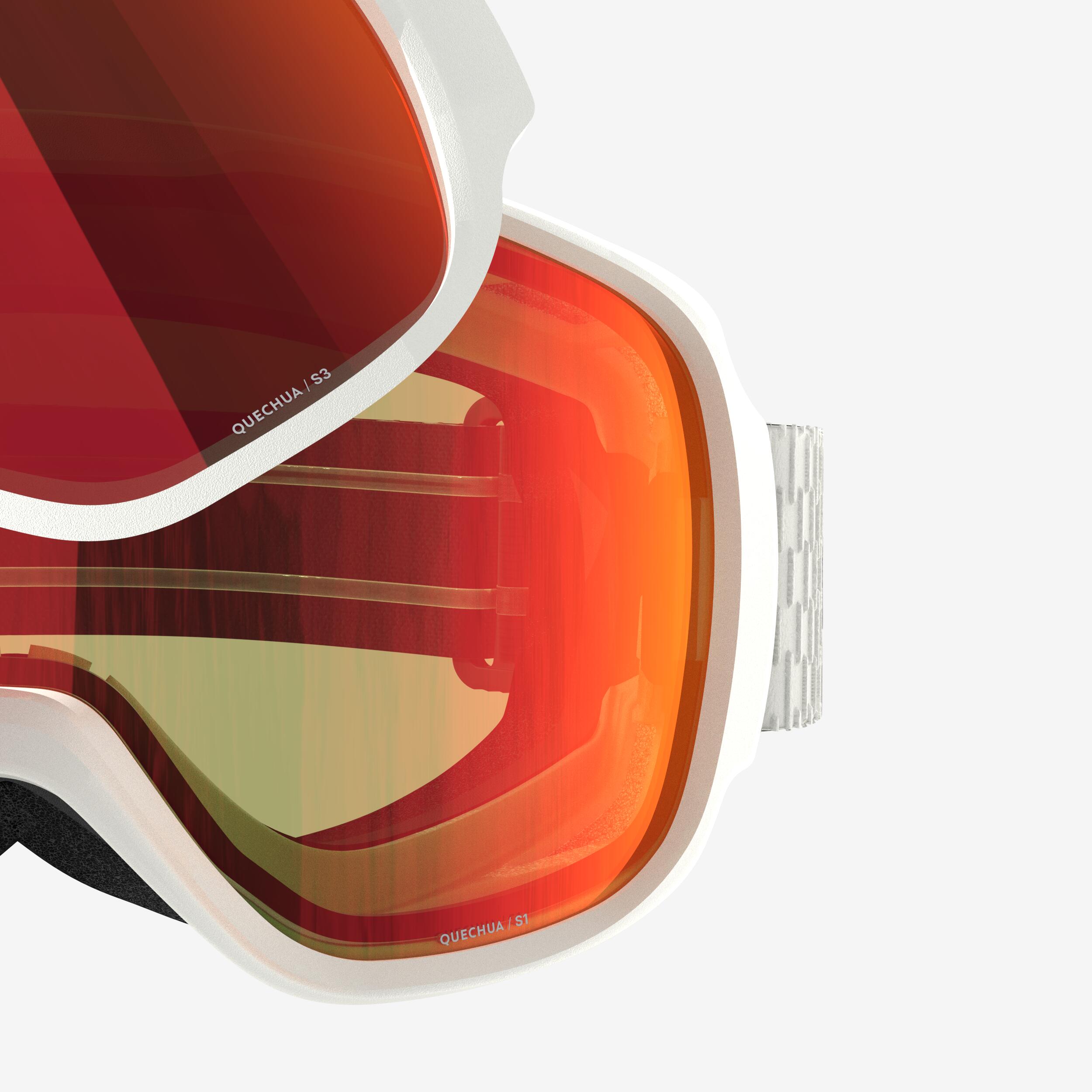 Masque de ski et de snowboard tous temps enfant et adulte - g 500 i - blanc 4/4