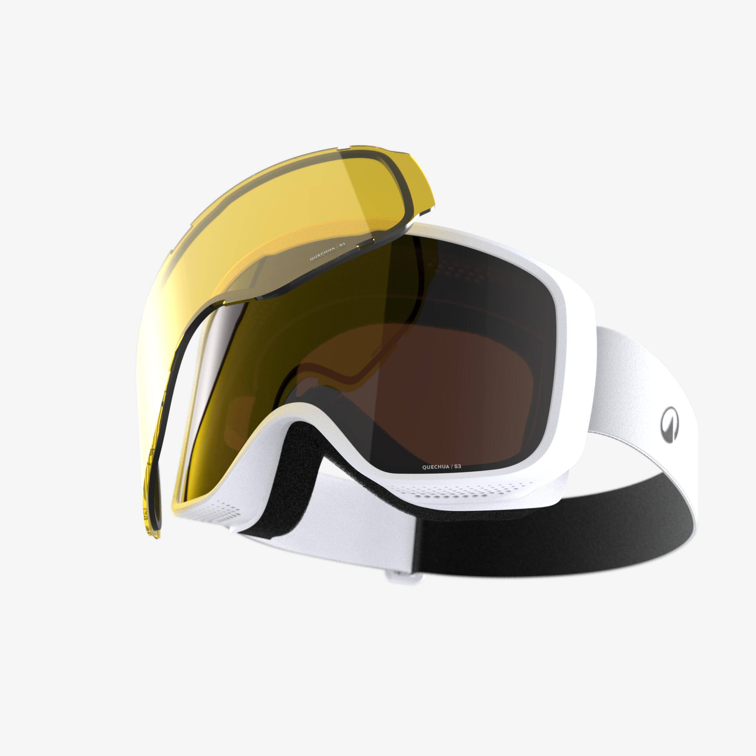 CHILDREN AND ADULTS’ ALL-WEATHER SKIING AND SNOWBOARDING GOGGLES - G 100 I  -  1