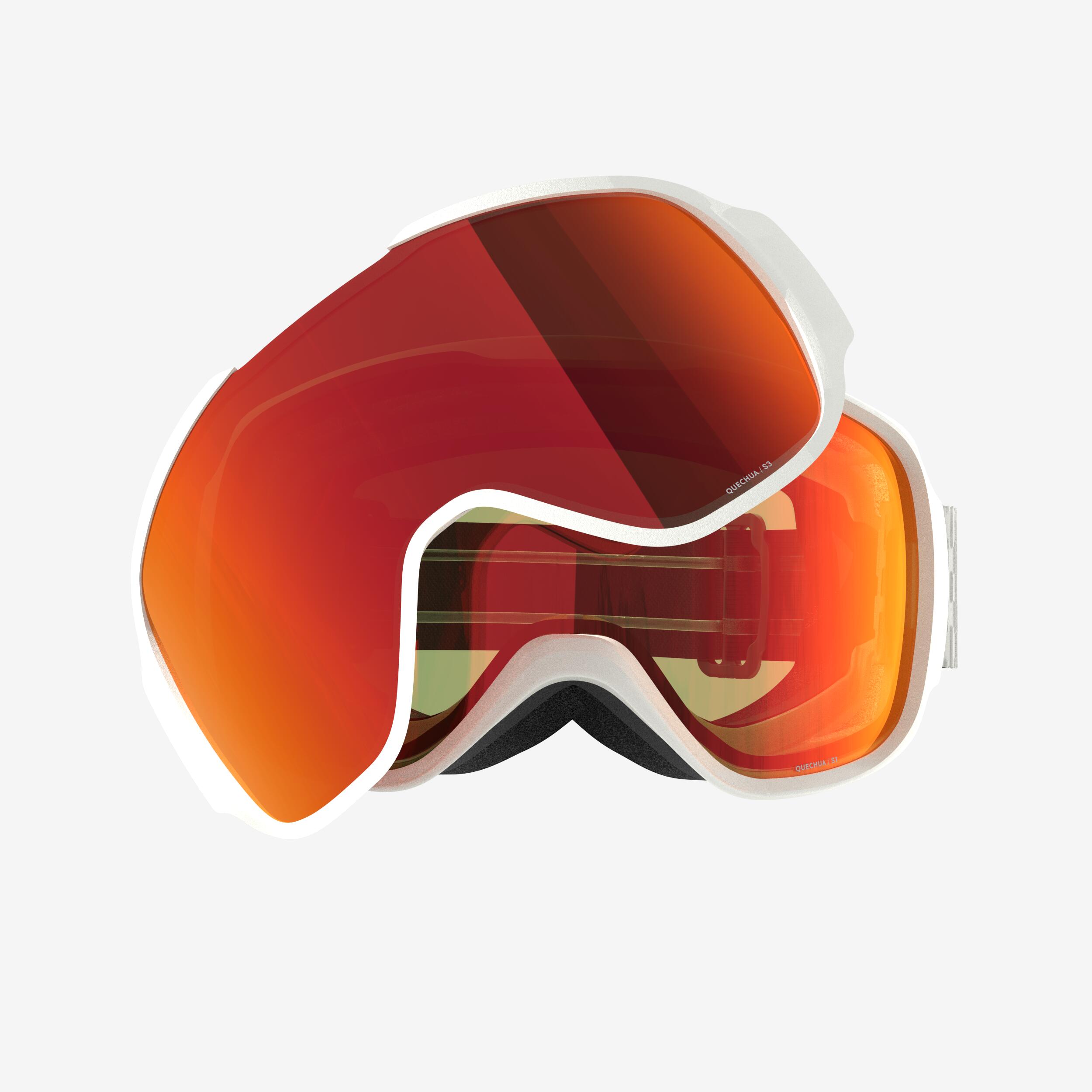 Masque de ski et de snowboard tous temps enfant et adulte - g 500 i - blanc 2/4