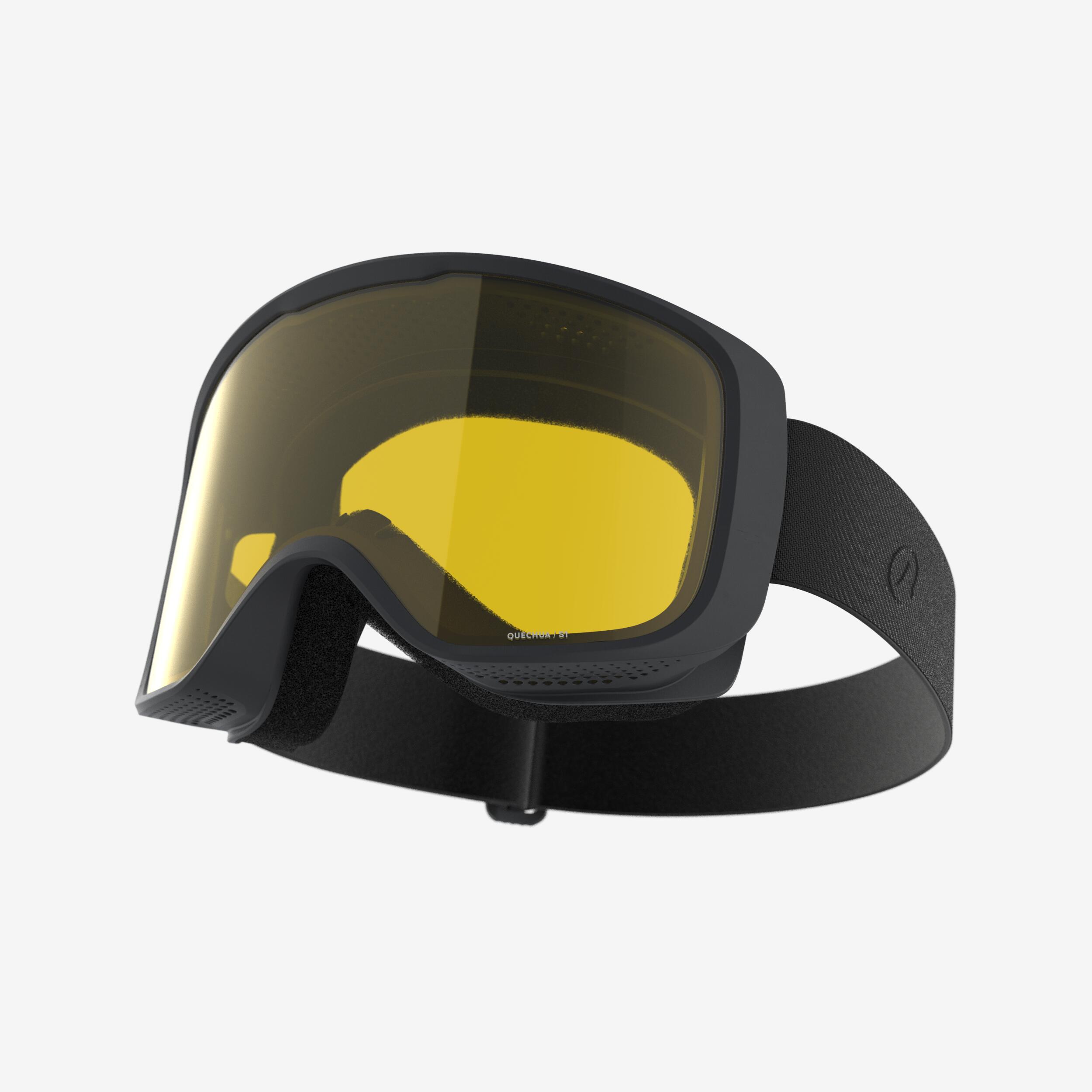 Antiparras nieve adultos y niños negro G100 S1 mal clima Decathlon