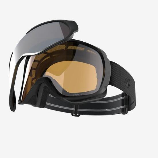 Maschera sci e snowboard adulto e bambino G 500 - lente intercambiabile - bianca