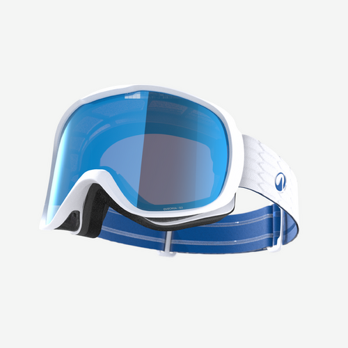 Masque de ski et de snowboard beau temps junior et adulte, g 500 s3, blanc